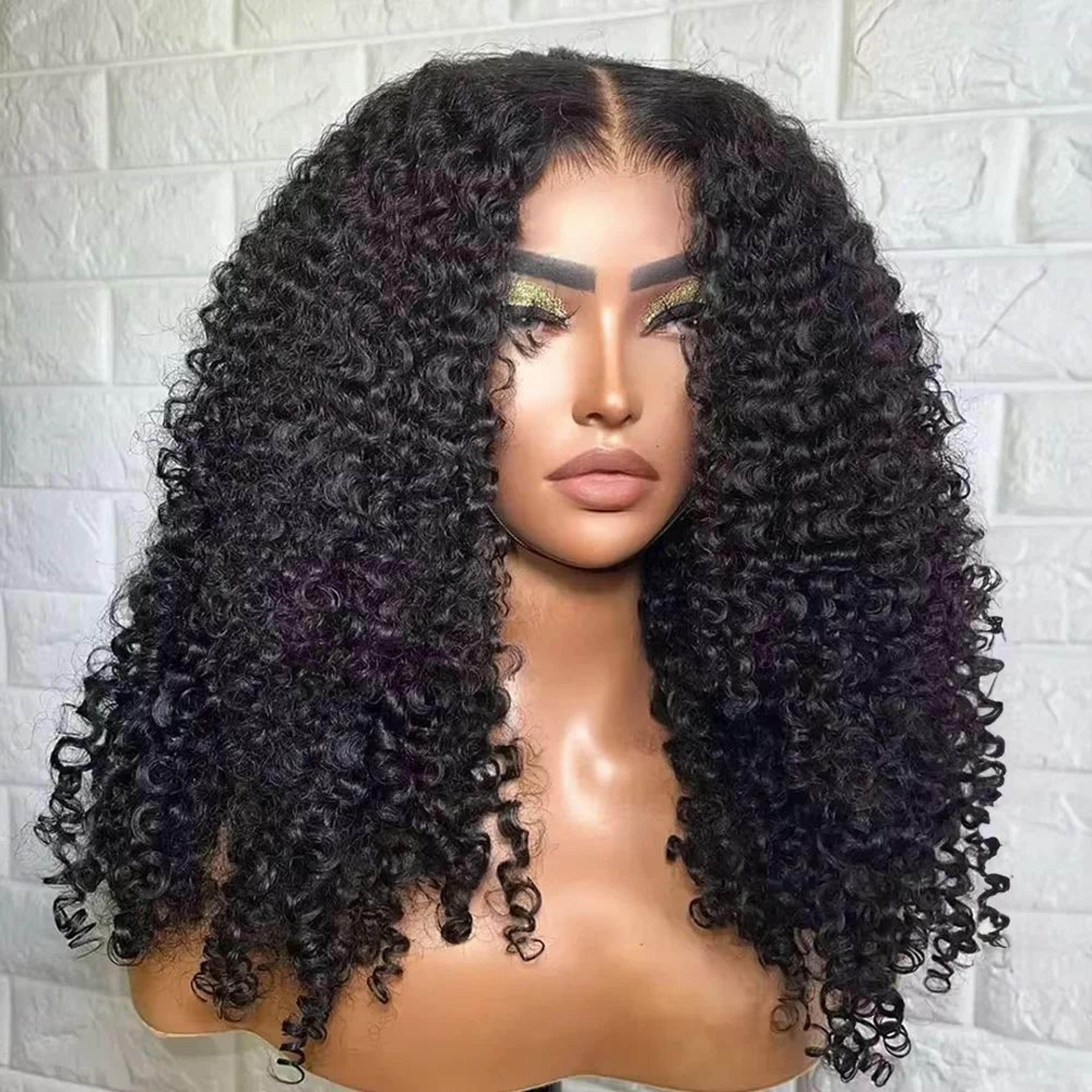 kinky curly 13x6 hd lace frontal glueless human hair wig – 4c afro curly volume