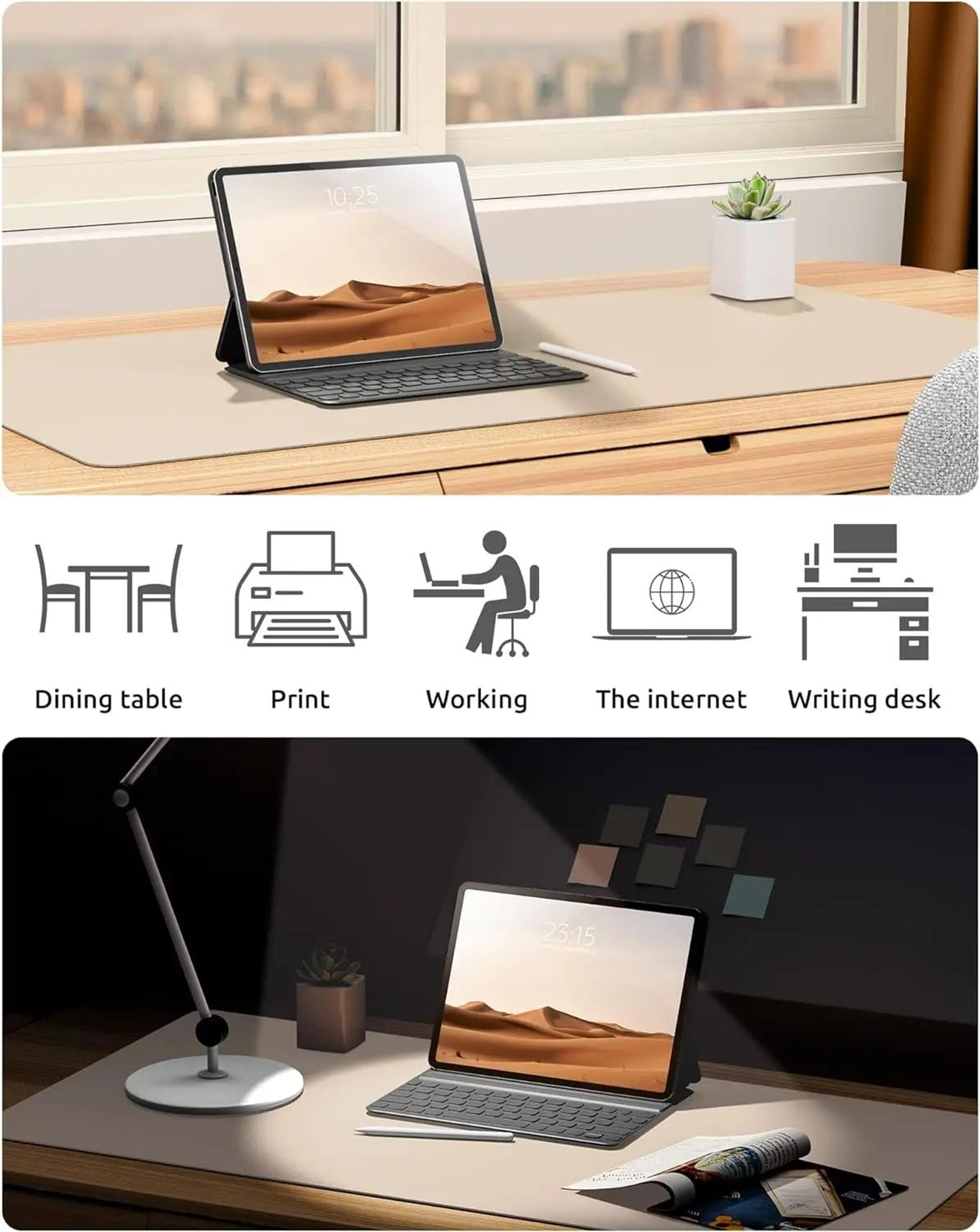 PU Leather Desk Pad Protector  NonSlip Desk Mat Protector  Large Mouse Pad For Office Desks 5