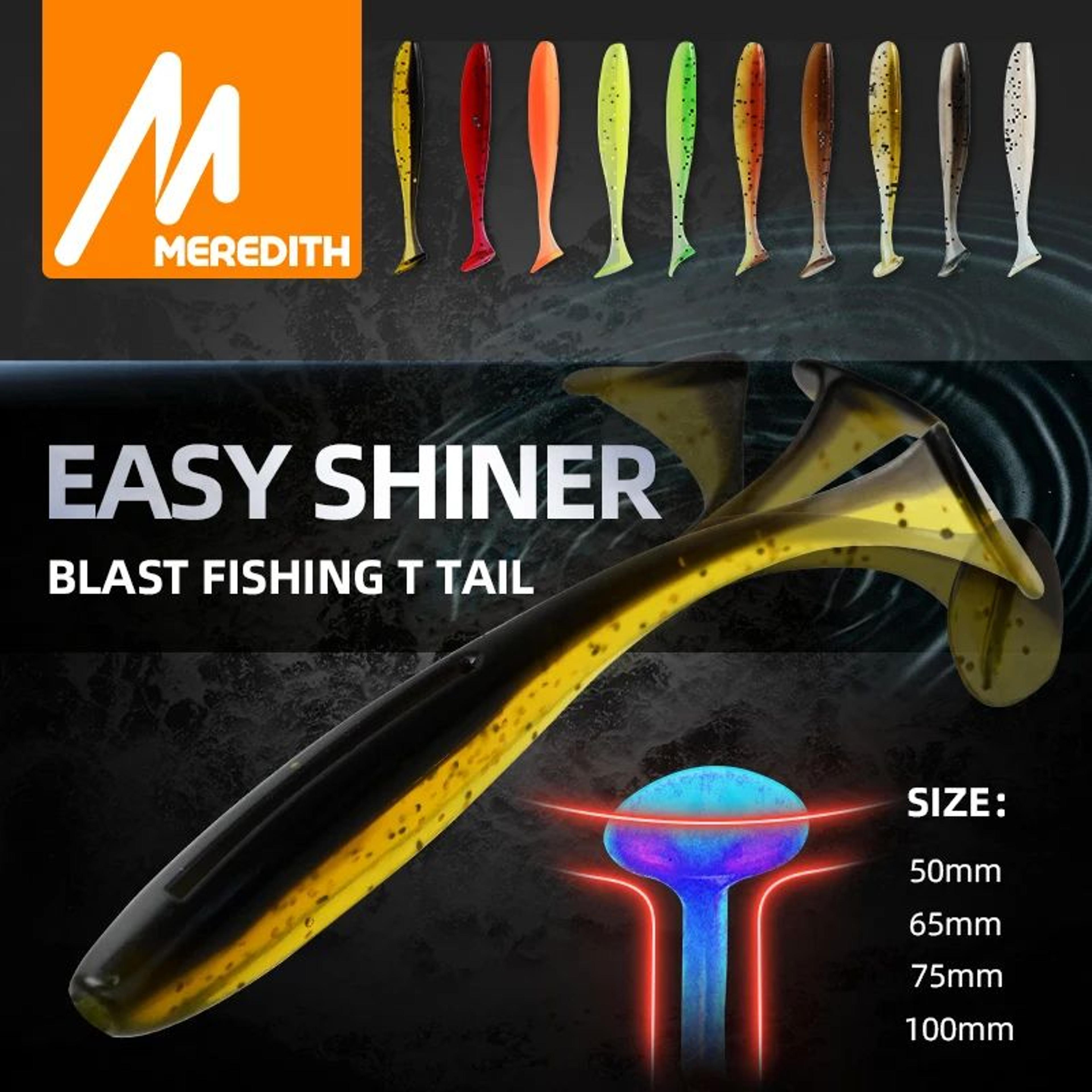 meredith easy shiner soft plastic fishing lures (10-pack) paddle tail swimbaits for carp & bass