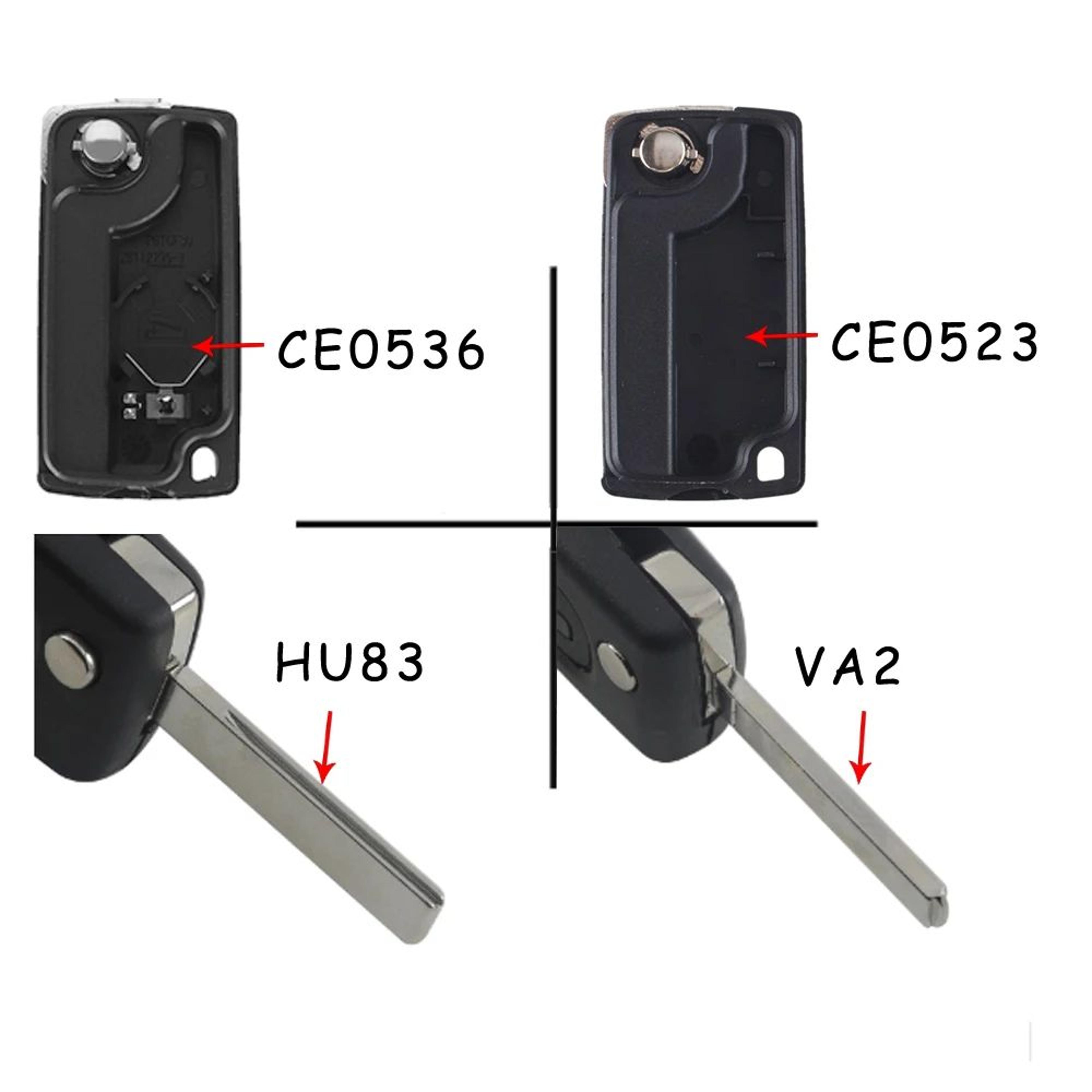 KEYYOU Peugeot Key Shell FlipFolding Replacement Remote Key Case 3