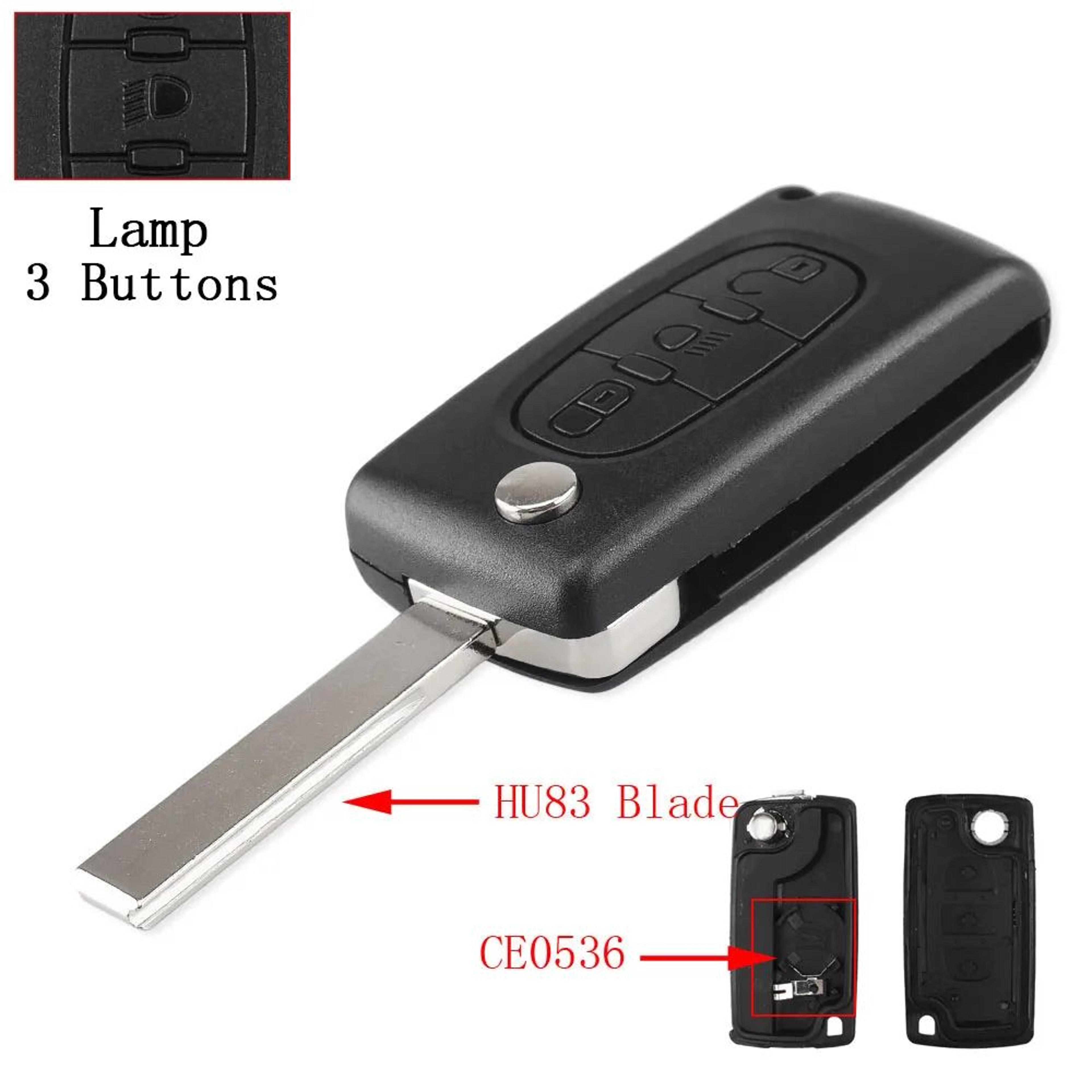 KEYYOU Peugeot Key Shell FlipFolding Replacement Remote Key Case 9