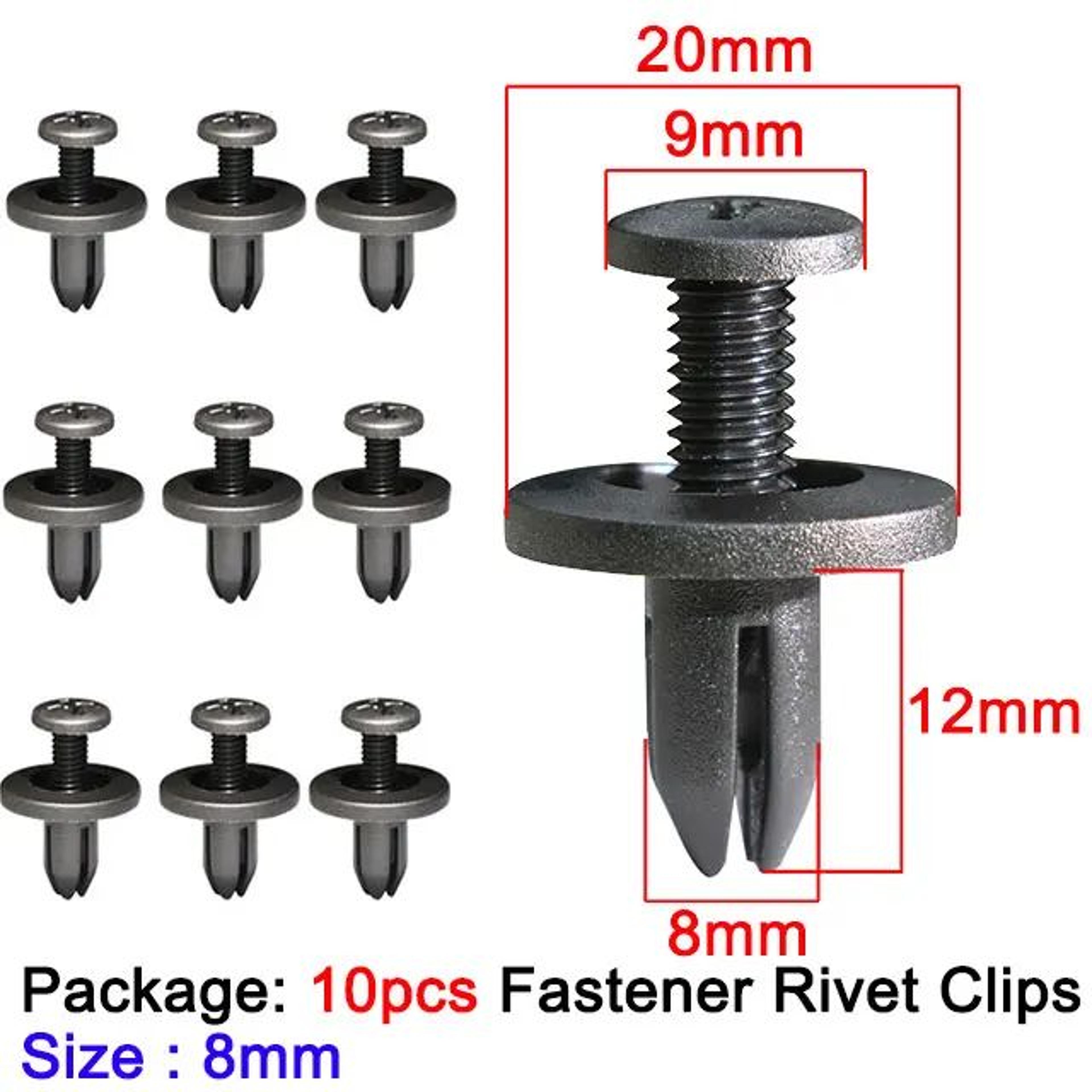 ToyotaCompatible 6mm Trim Panel Push Clips Set  Black Door Panel Retainer Rivets 1050pcs 9