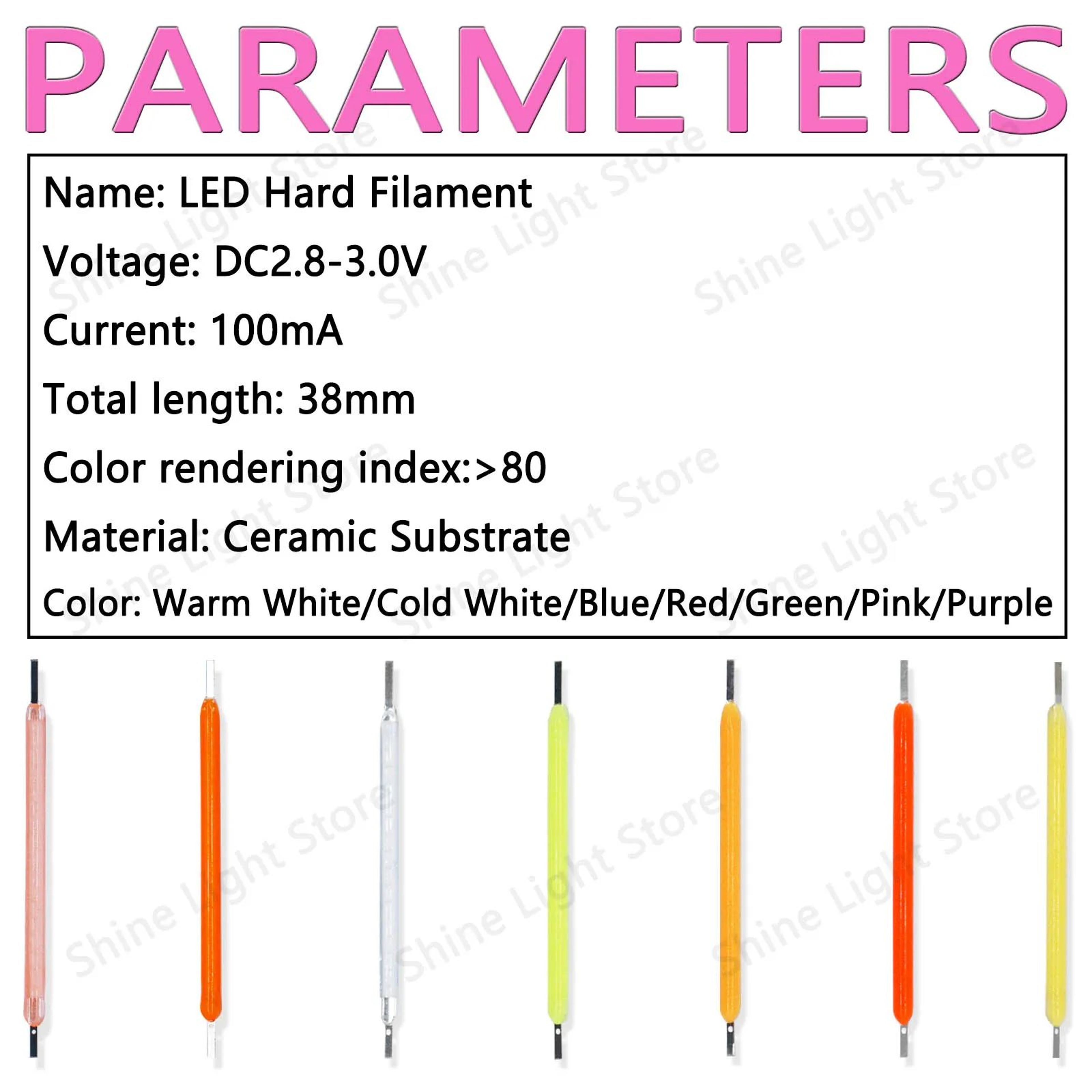 3V 38mm COB LED Filament Replacement Strips For Edison Bulbs And DIY Decor Lighting 3