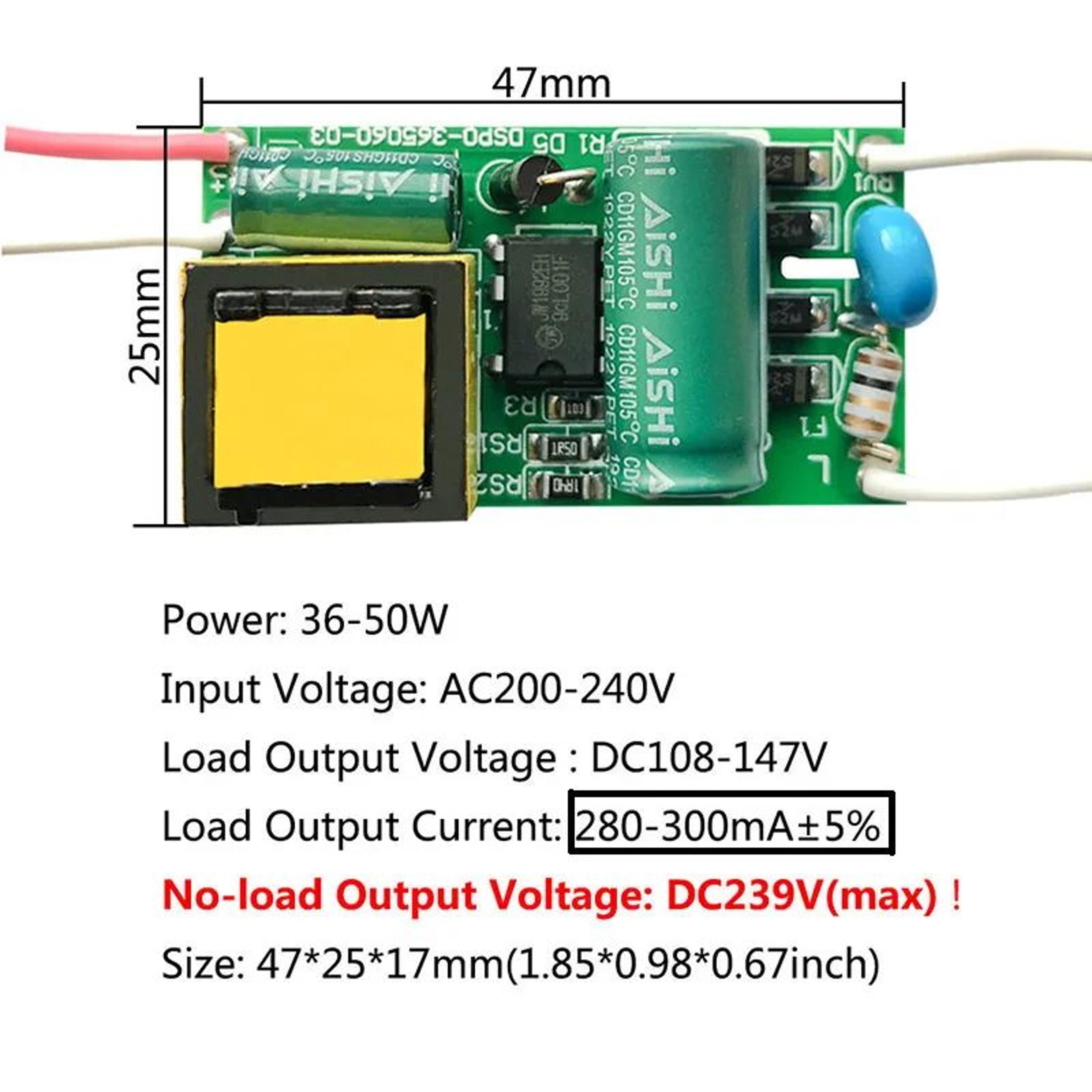 NonIsolated Constant Current LED Driver AC To DC Converter Power Unit 8W50W 250mA300mA 8