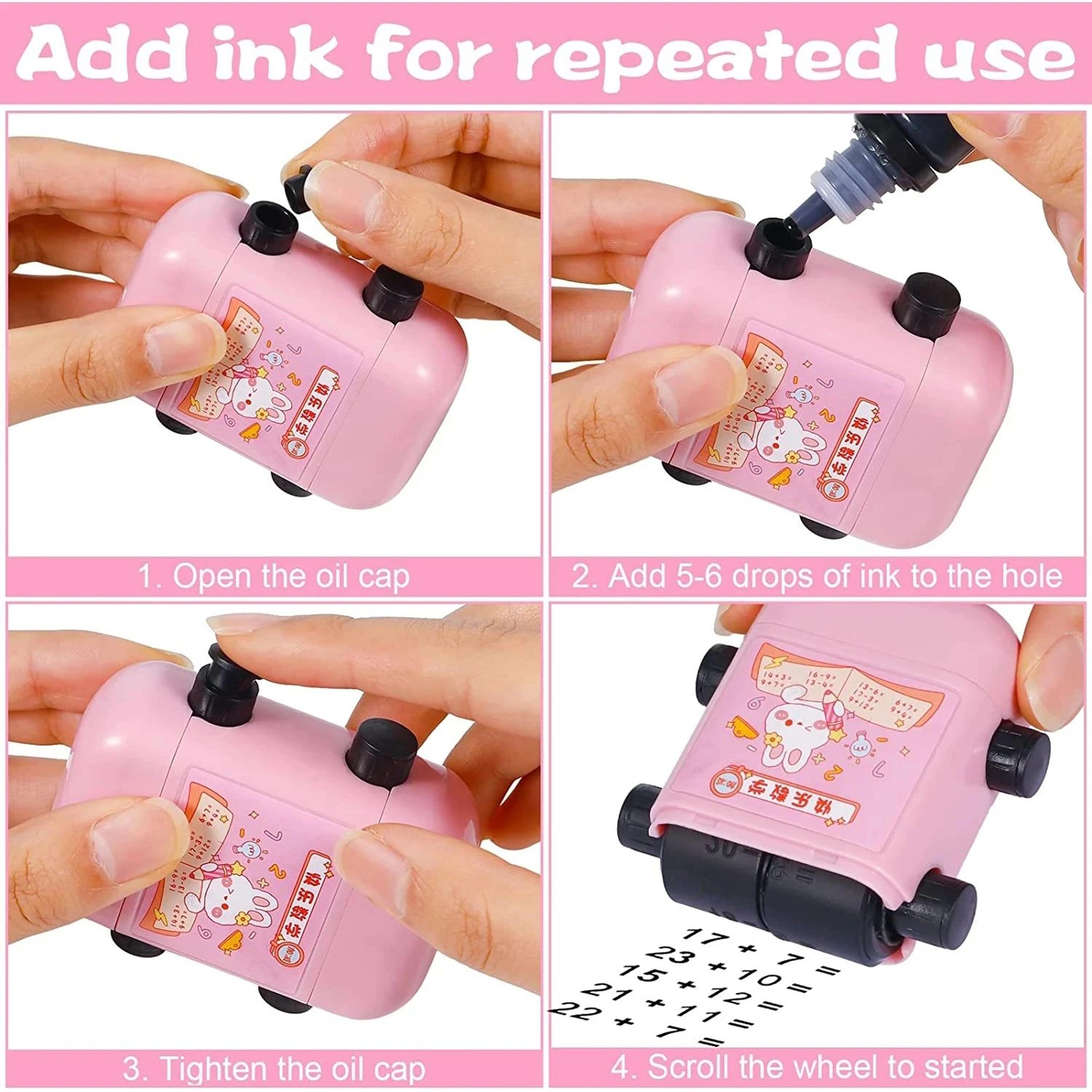 2in1 Math Roller Stamp Within 100  Refillable FillintheBlank Practice Tool 4