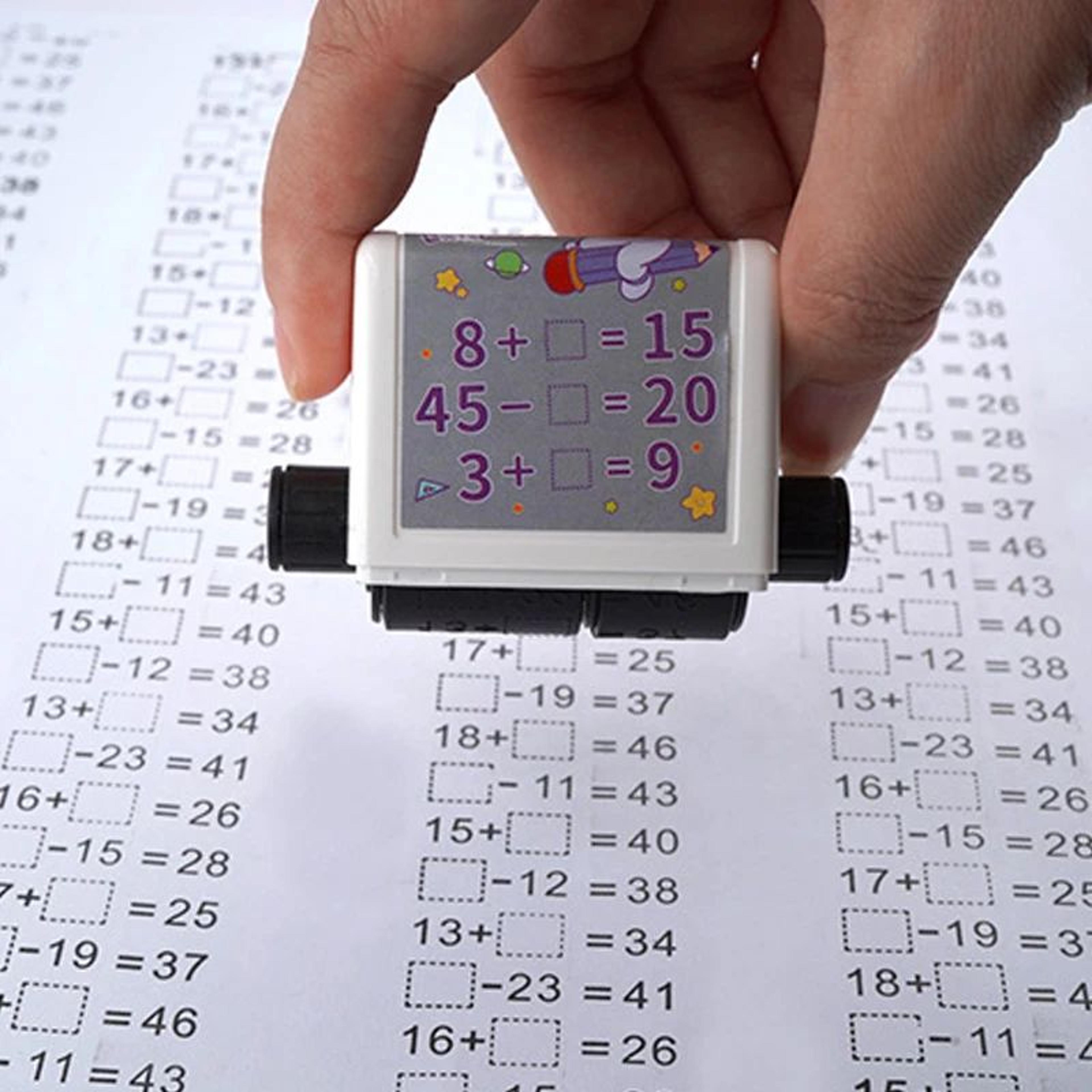 2in1 Math Roller Stamp Within 100  Refillable FillintheBlank Practice Tool 5