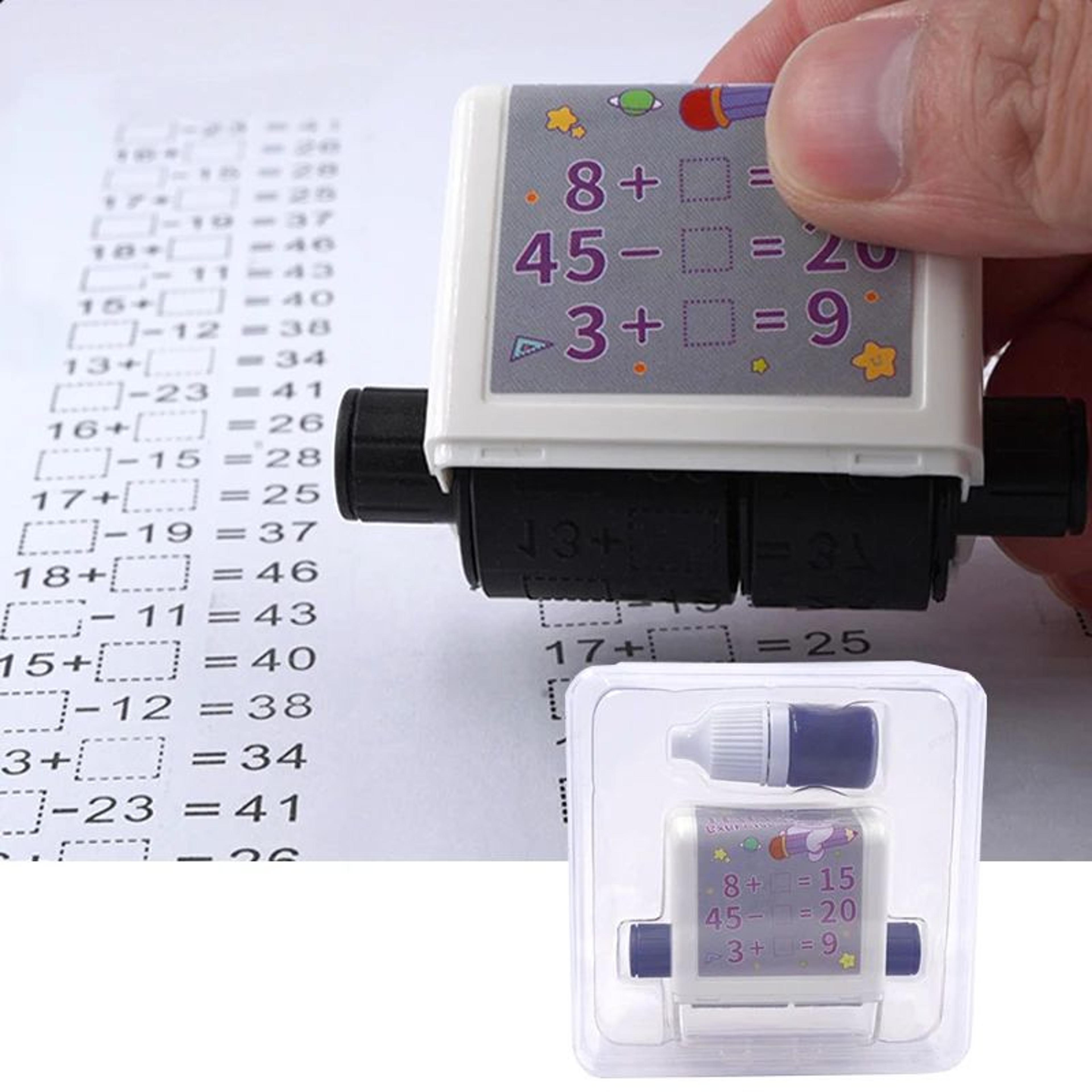 2in1 Math Roller Stamp Within 100  Refillable FillintheBlank Practice Tool 10