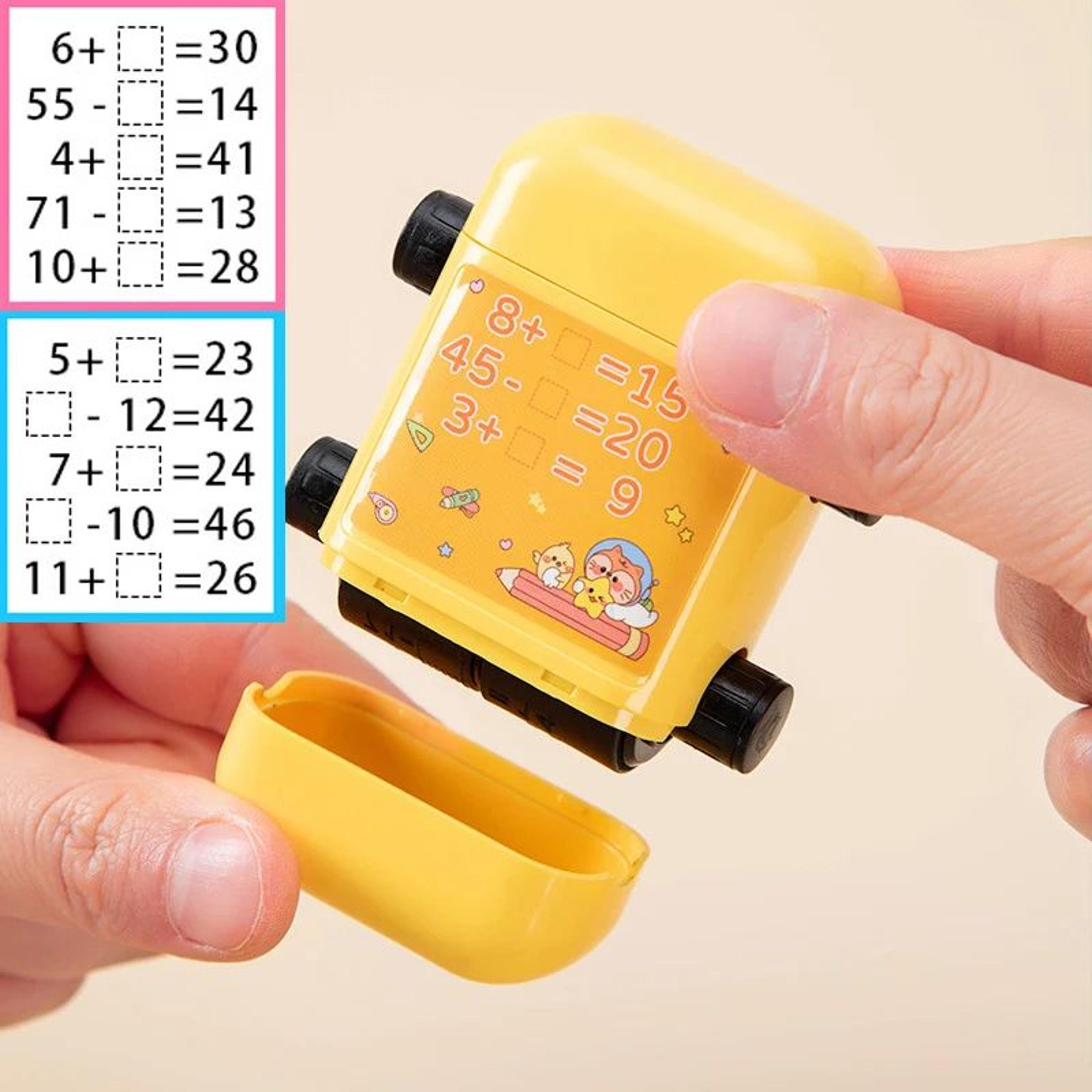 2in1 Math Roller Stamp Within 100  Refillable FillintheBlank Practice Tool 12