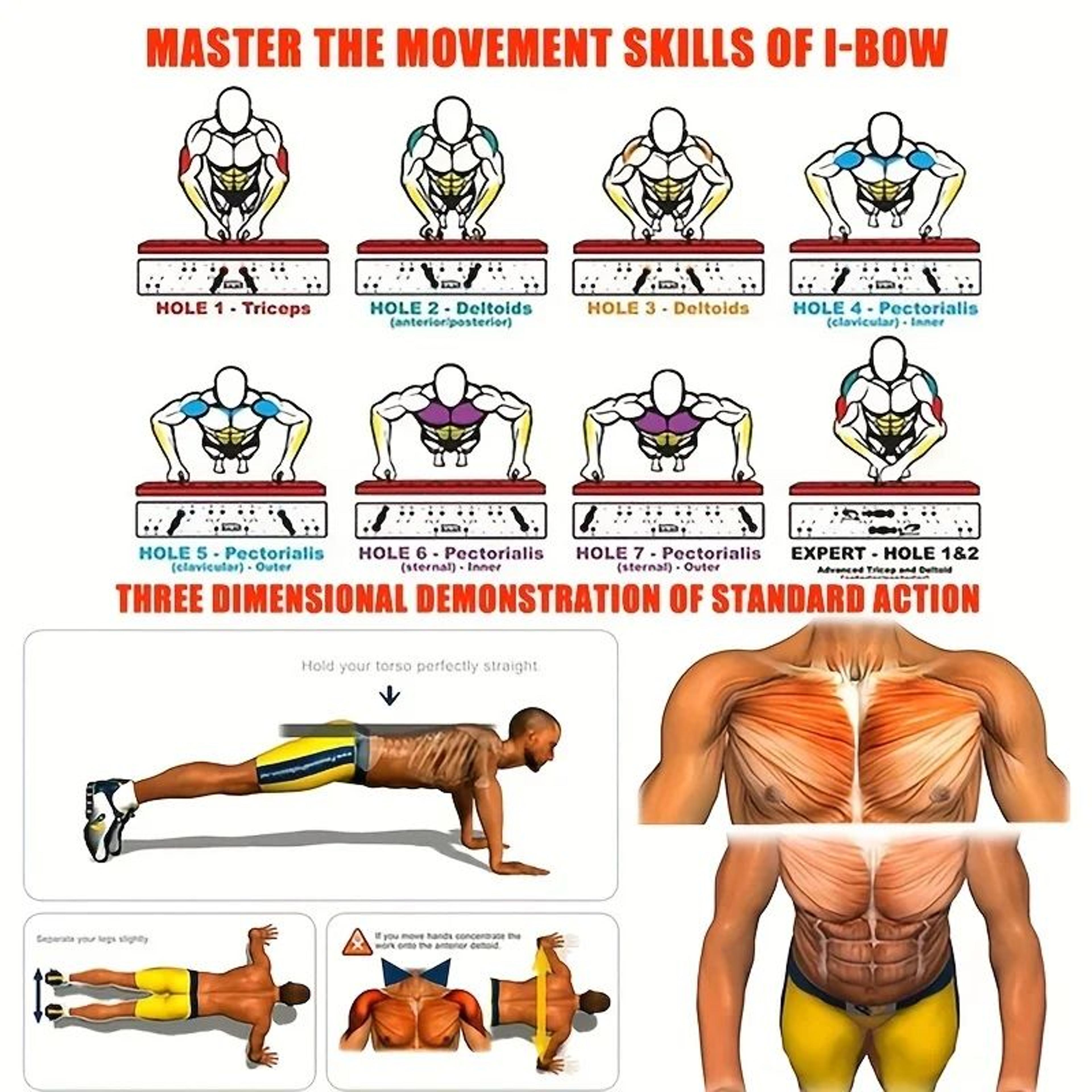 Foldable ColorCoded PushUp Board With Handles For Home Workouts And Upper Body Training 5
