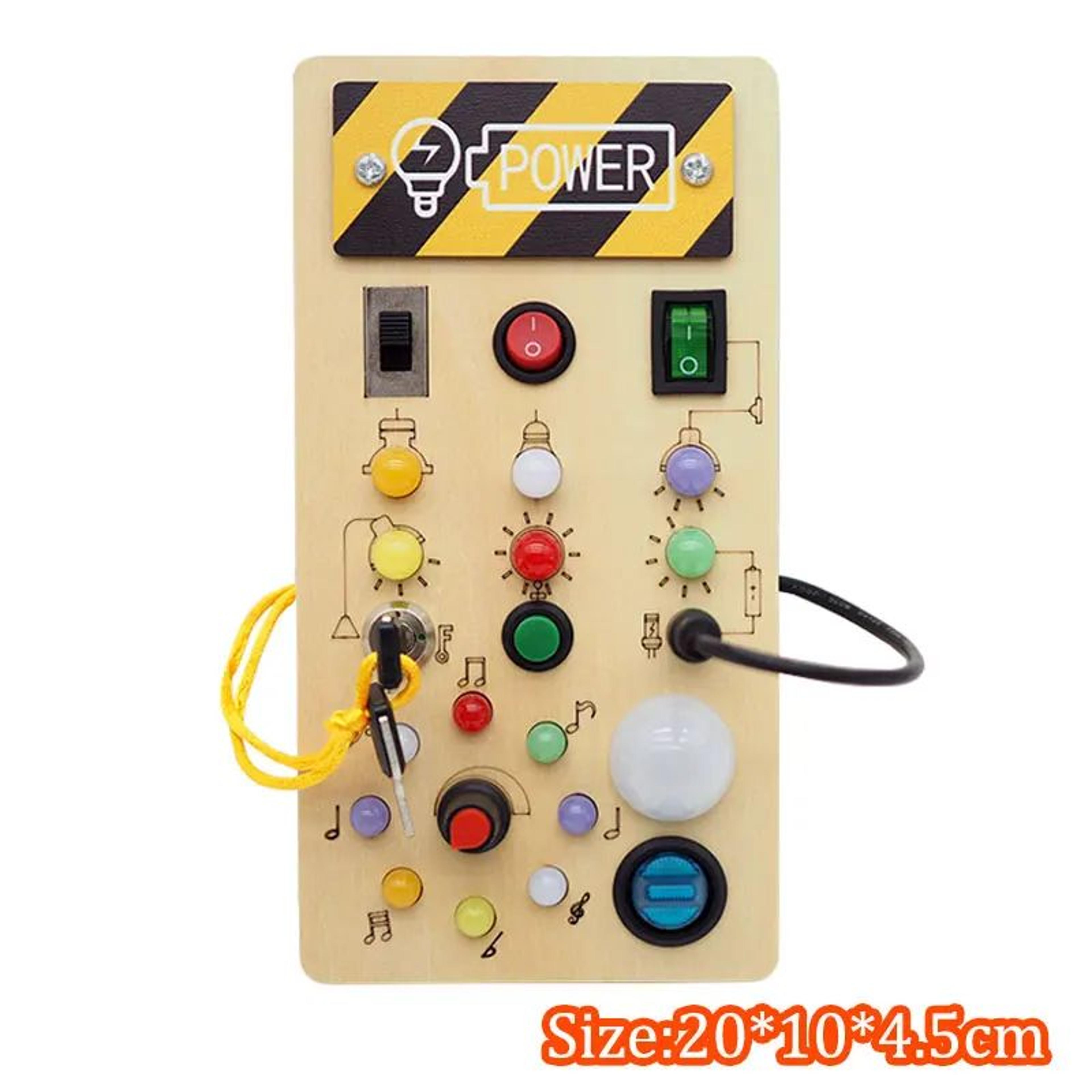Montessori Busy Board Steering Wheel Dashboard With Lights  Switches  Portable Driving Activity Toy 10
