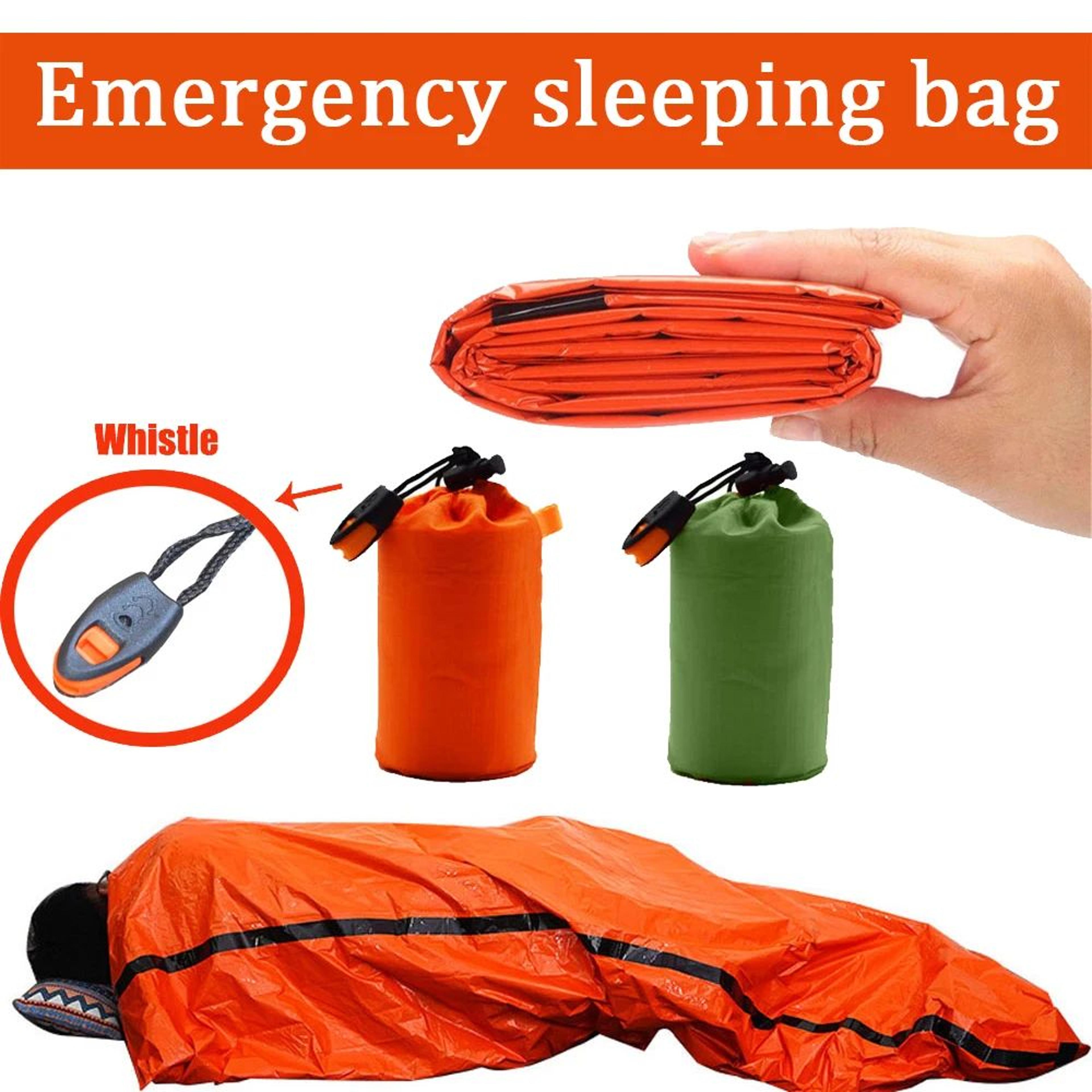 Portable Emergency Sleeping Bag Waterproof Mylar Thermal Bivy Sack For Camping Hiking And Car Kits 0