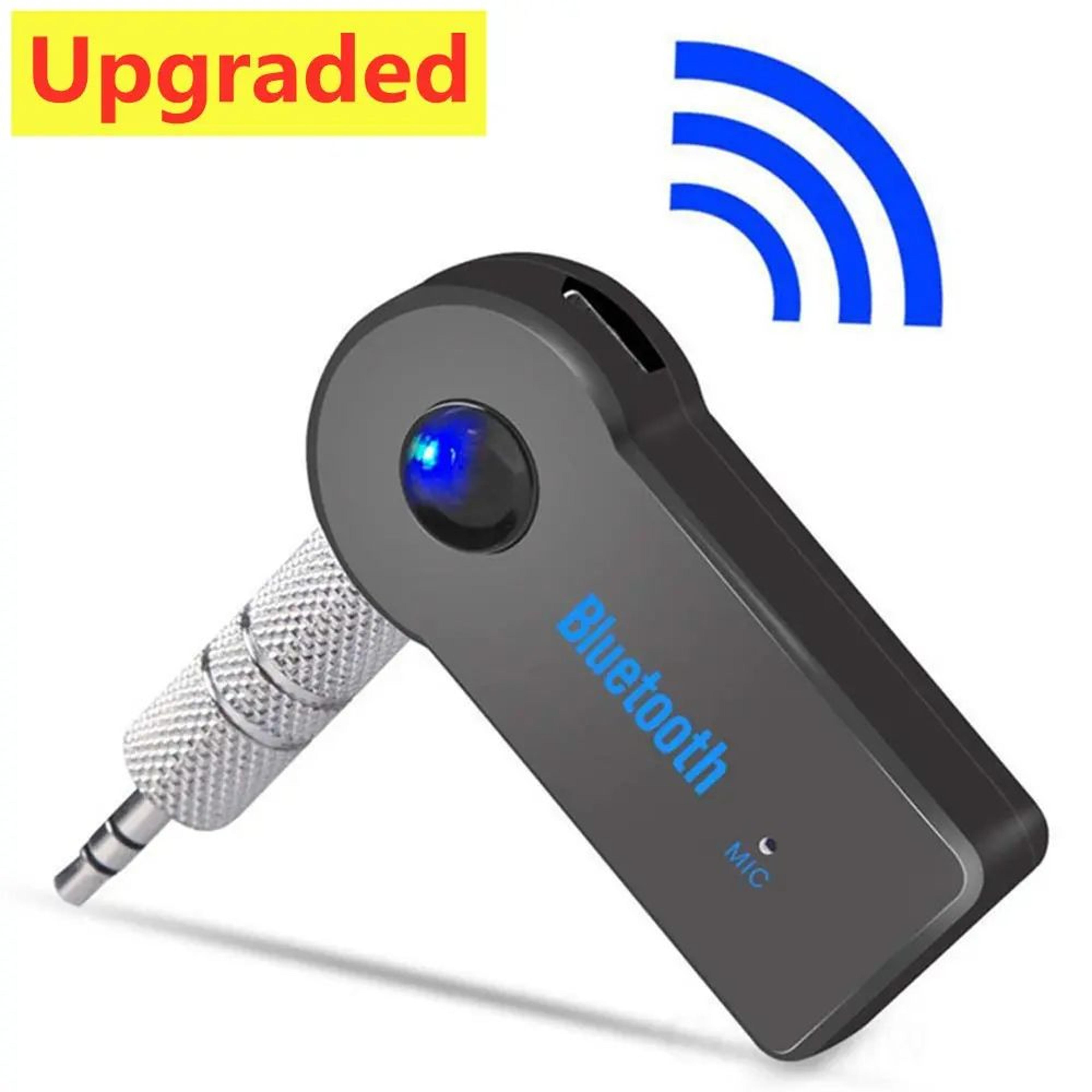 bluetooth 5.0 aux receiver with mic, 3.5mm car bluetooth adapter for wireless music and calls
