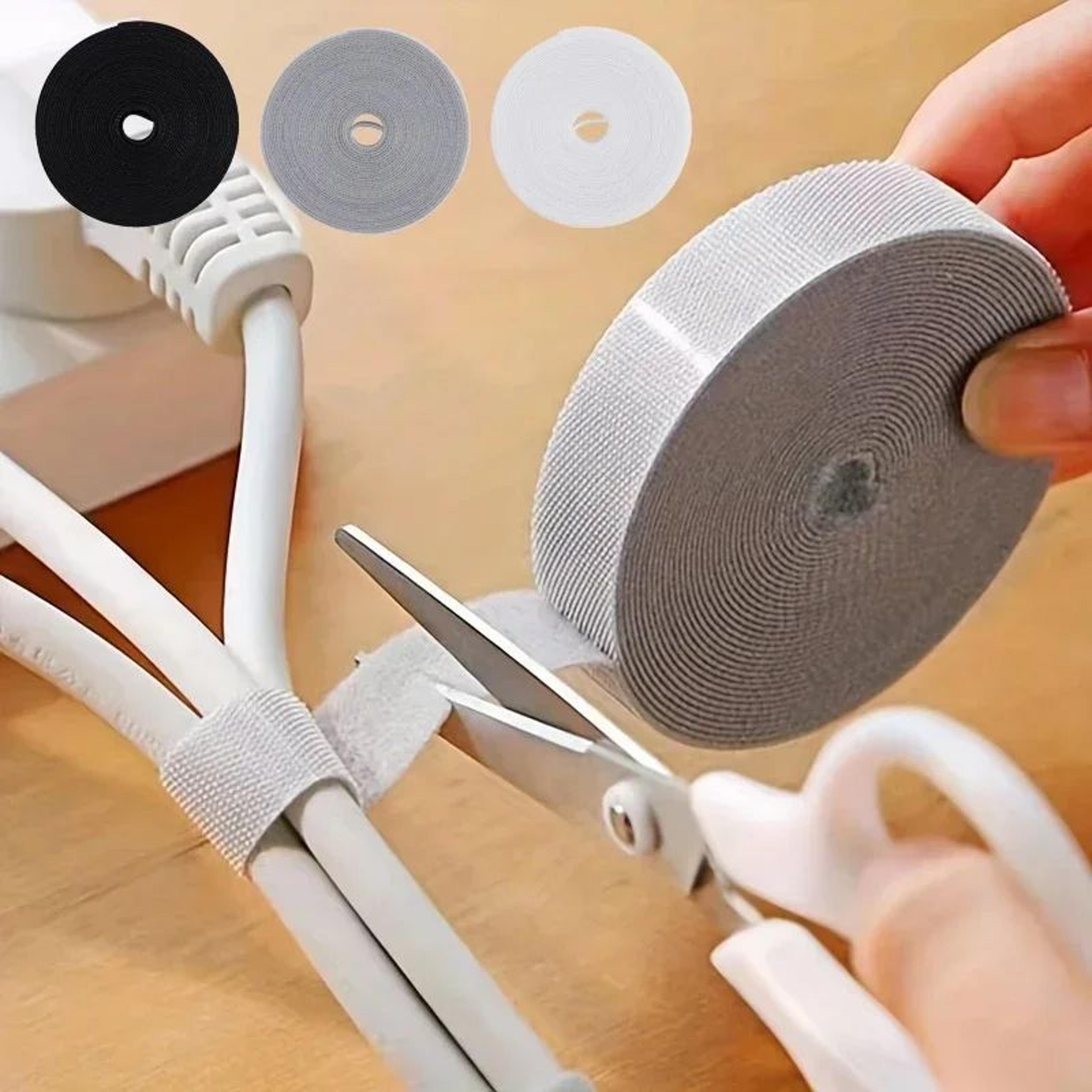 Reusable Cable Management Tape Roll 10x3000mm  CuttoLength Reusable Cable Ties Cord Organizer For D 5