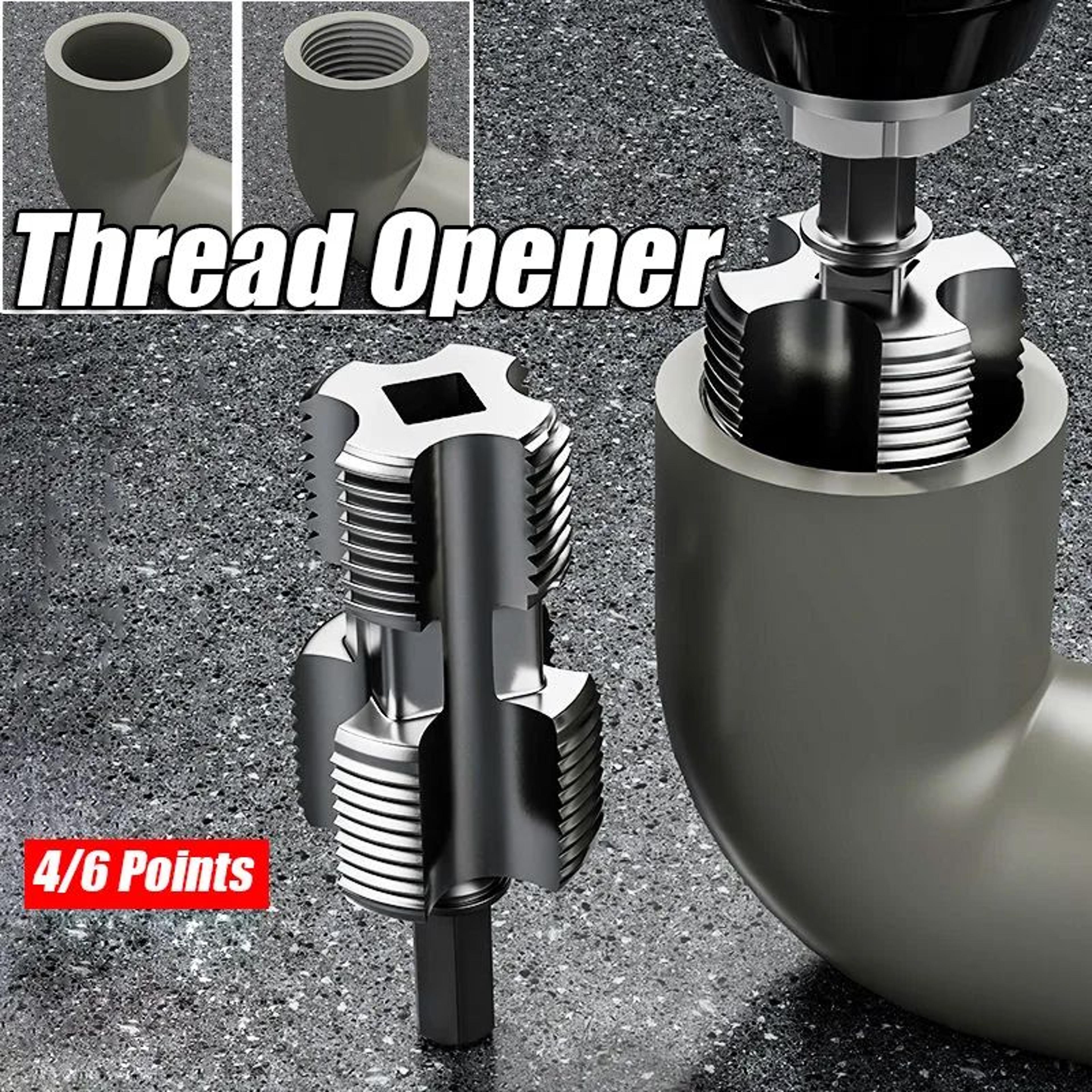 Universal DrillPowered Pipe Thread Tapper Kit  Water Pipe Tapping Tool 46Point Inner Hole Opener Fo 1