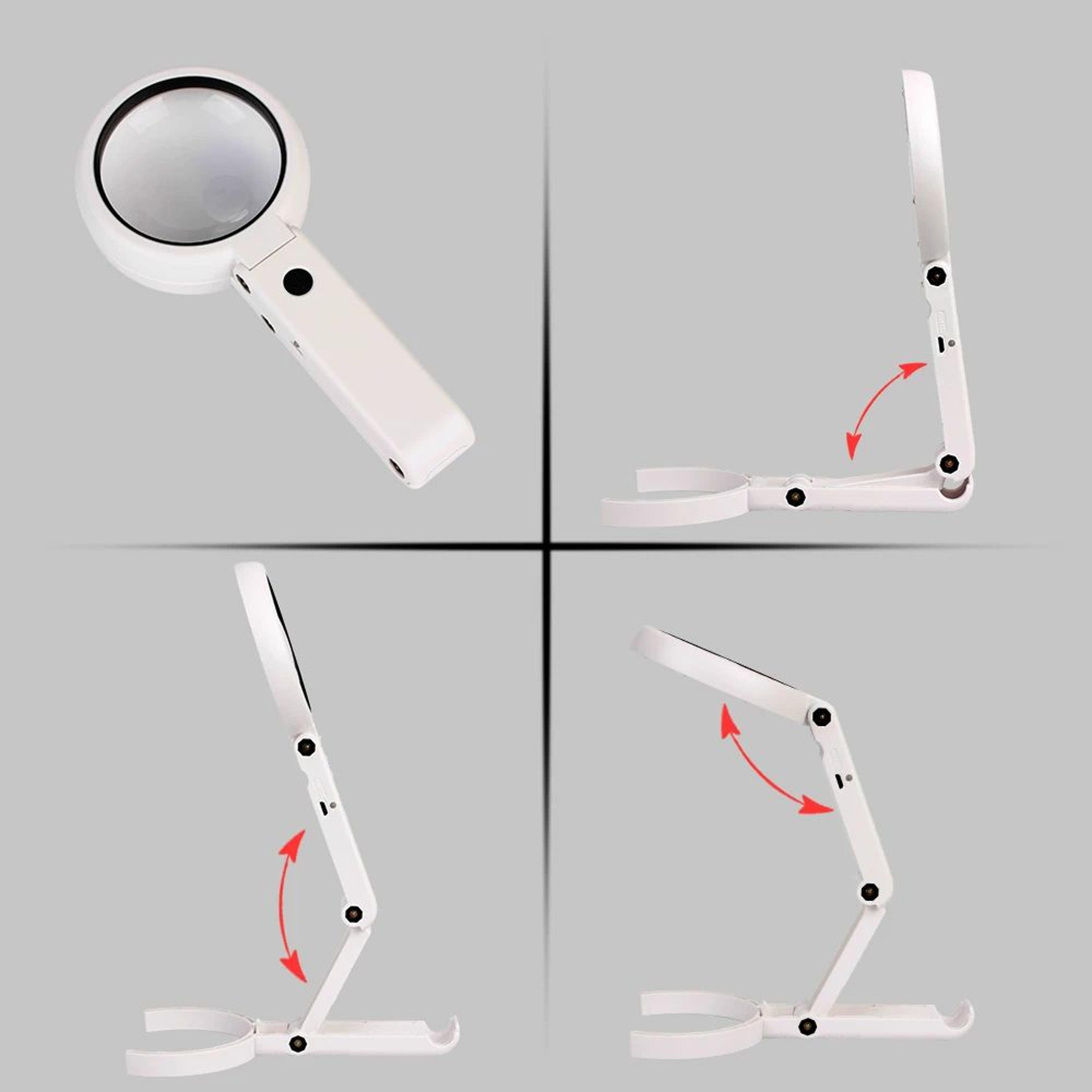 Foldable Lighted Magnifying Glass With Stand 5x11x Dual Lens For Reading  Jewelry Appraisal 2