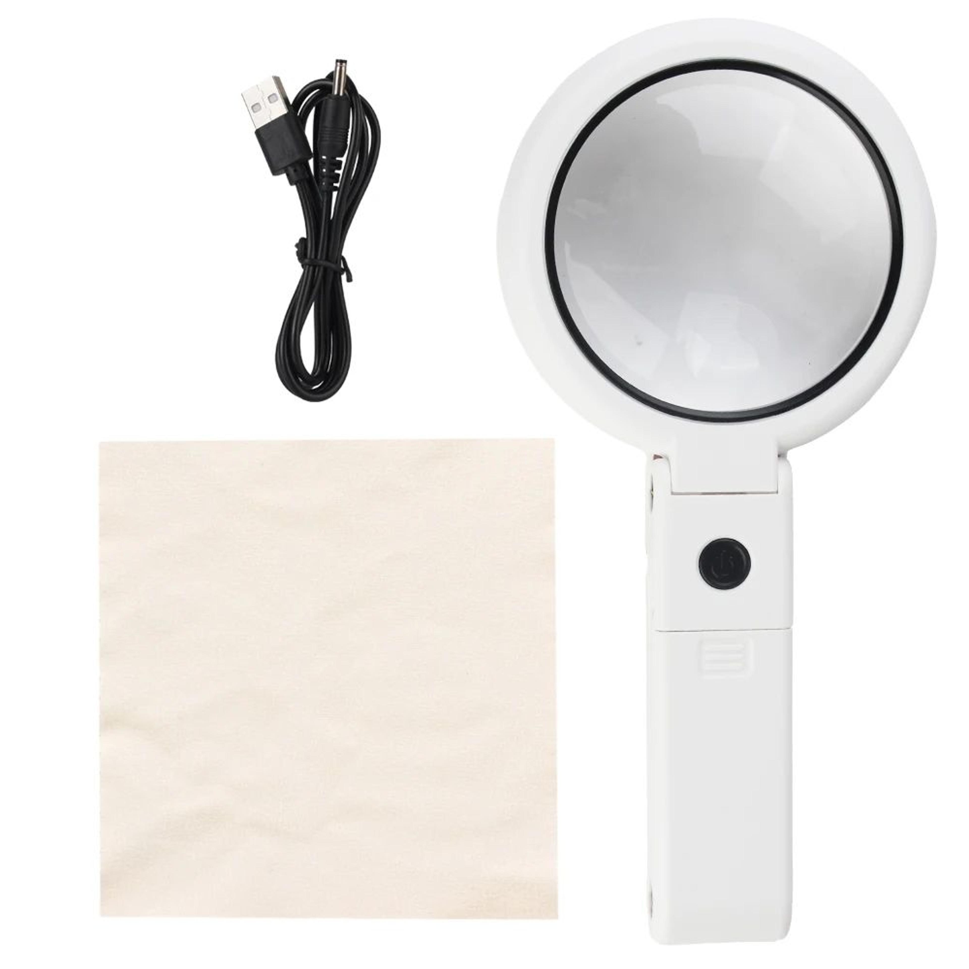 Foldable Lighted Magnifying Glass With Stand 5x11x Dual Lens For Reading  Jewelry Appraisal 4