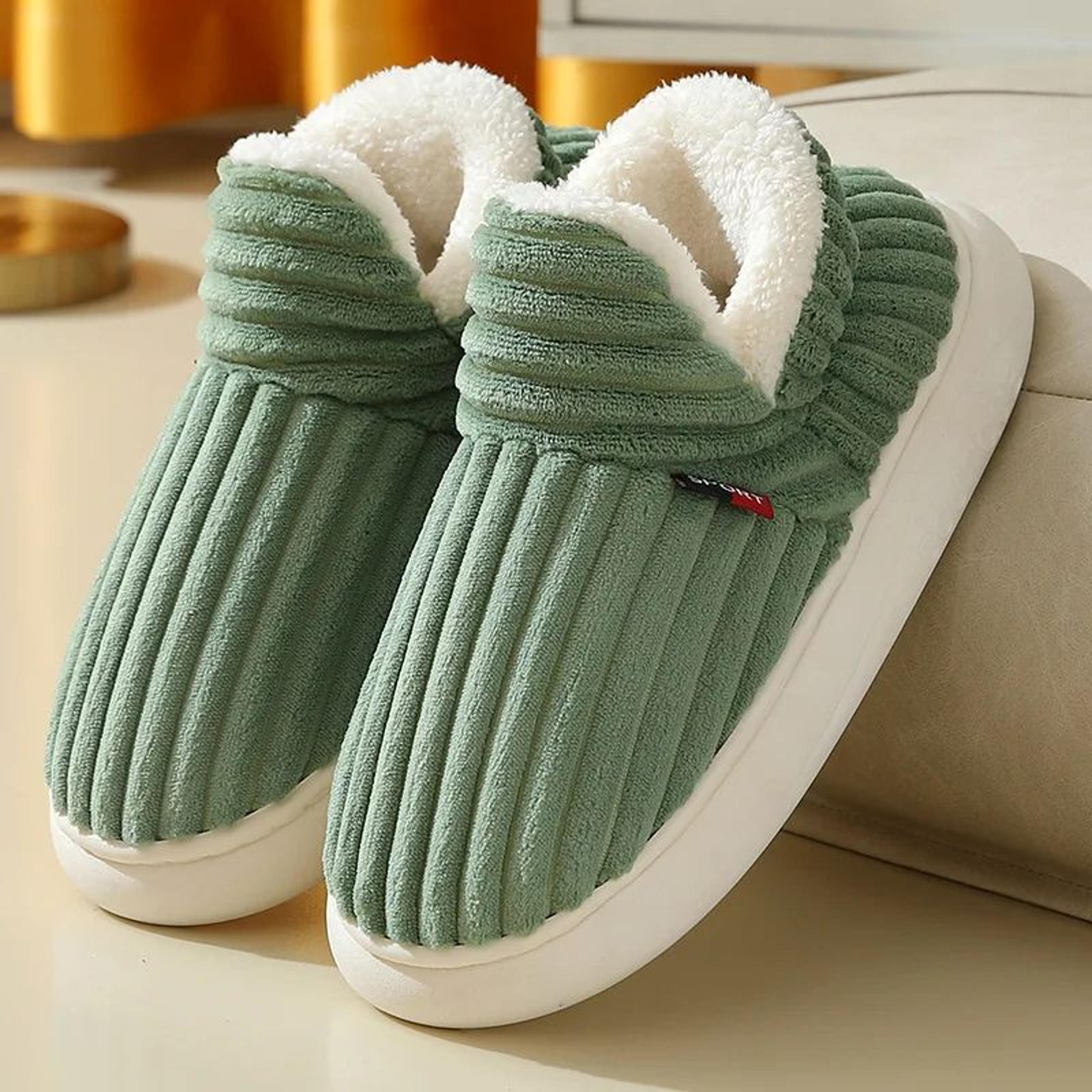 Shevalues Mens Winter Slippers  FurLined Plush Cotton Boot House Shoes IndoorOutdoor 3