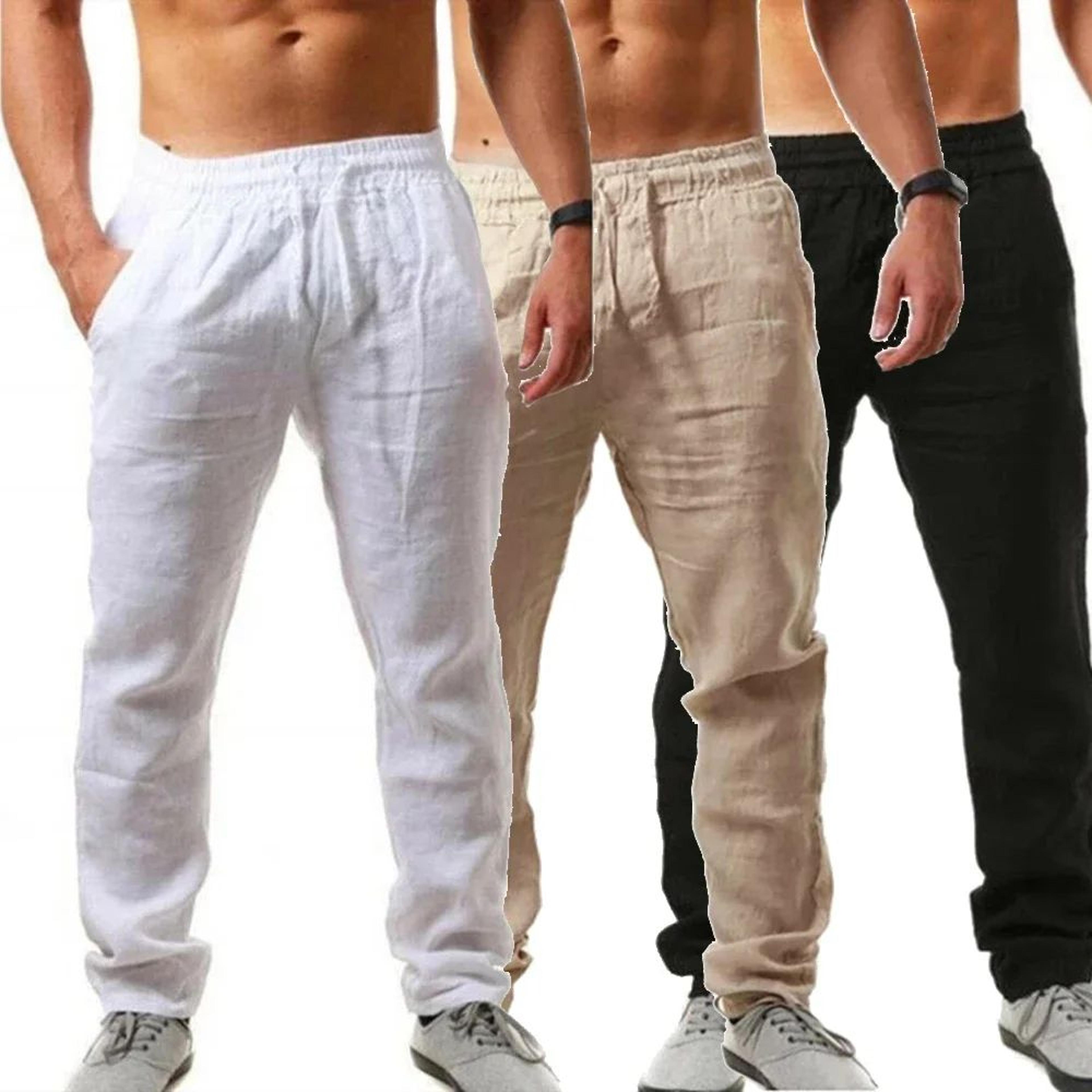 Mens Linen Jogger Pants  Breathable Summer Pants With Easy Stretch Comfort 0