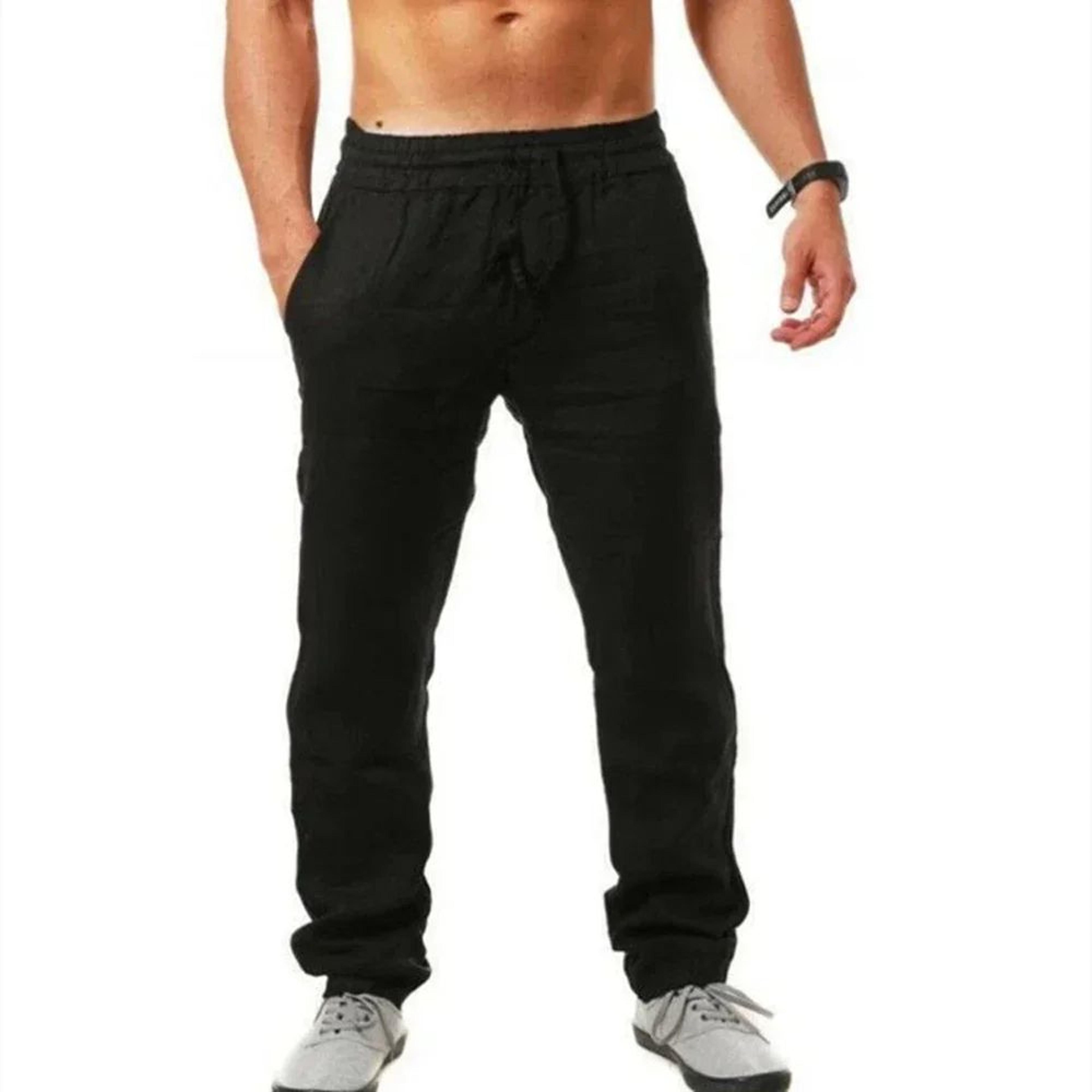 Mens Linen Jogger Pants  Breathable Summer Pants With Easy Stretch Comfort 3