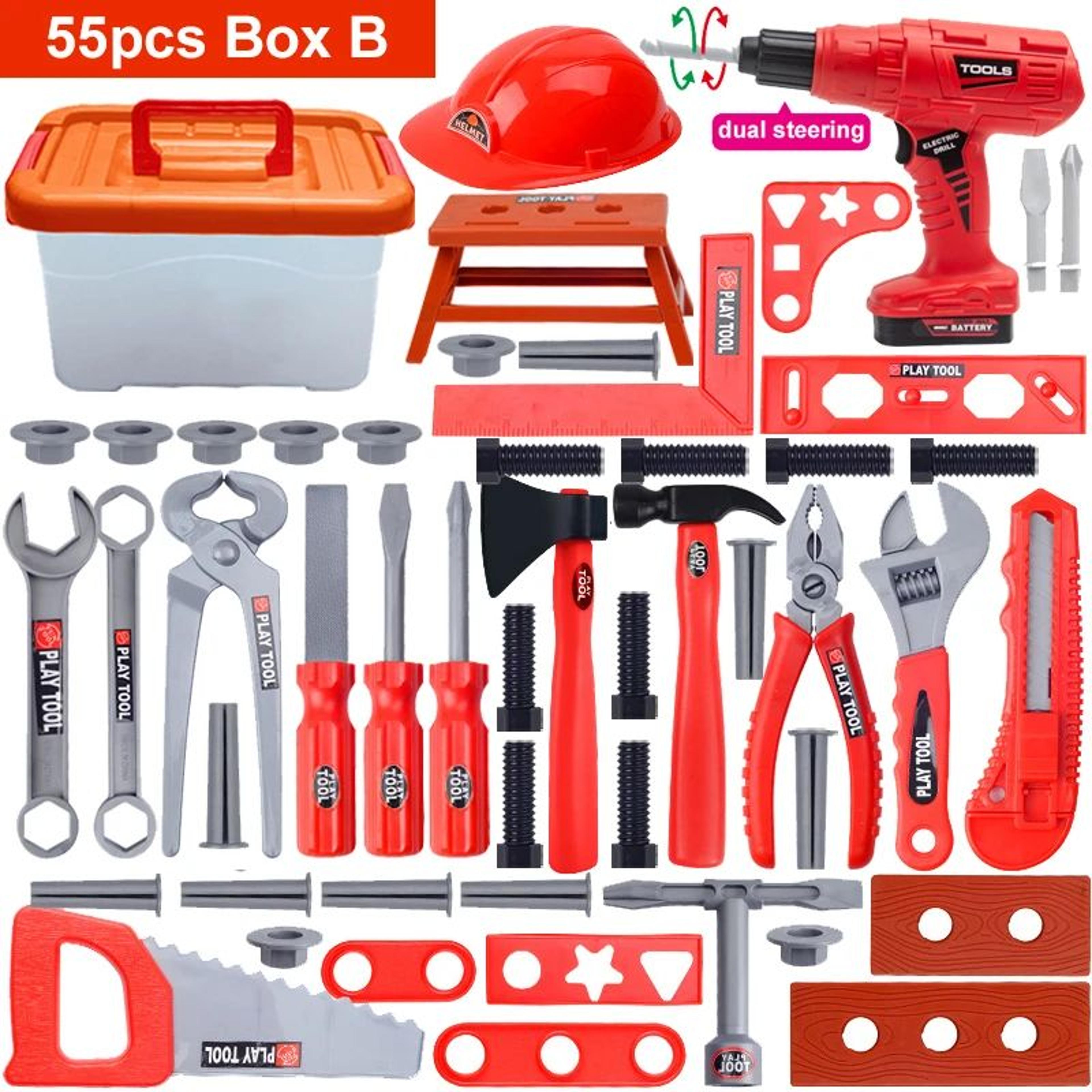 Kids Tool Set With Electric Toy Drill  Pretend Play Tools Construction Kit For Toddlers 10