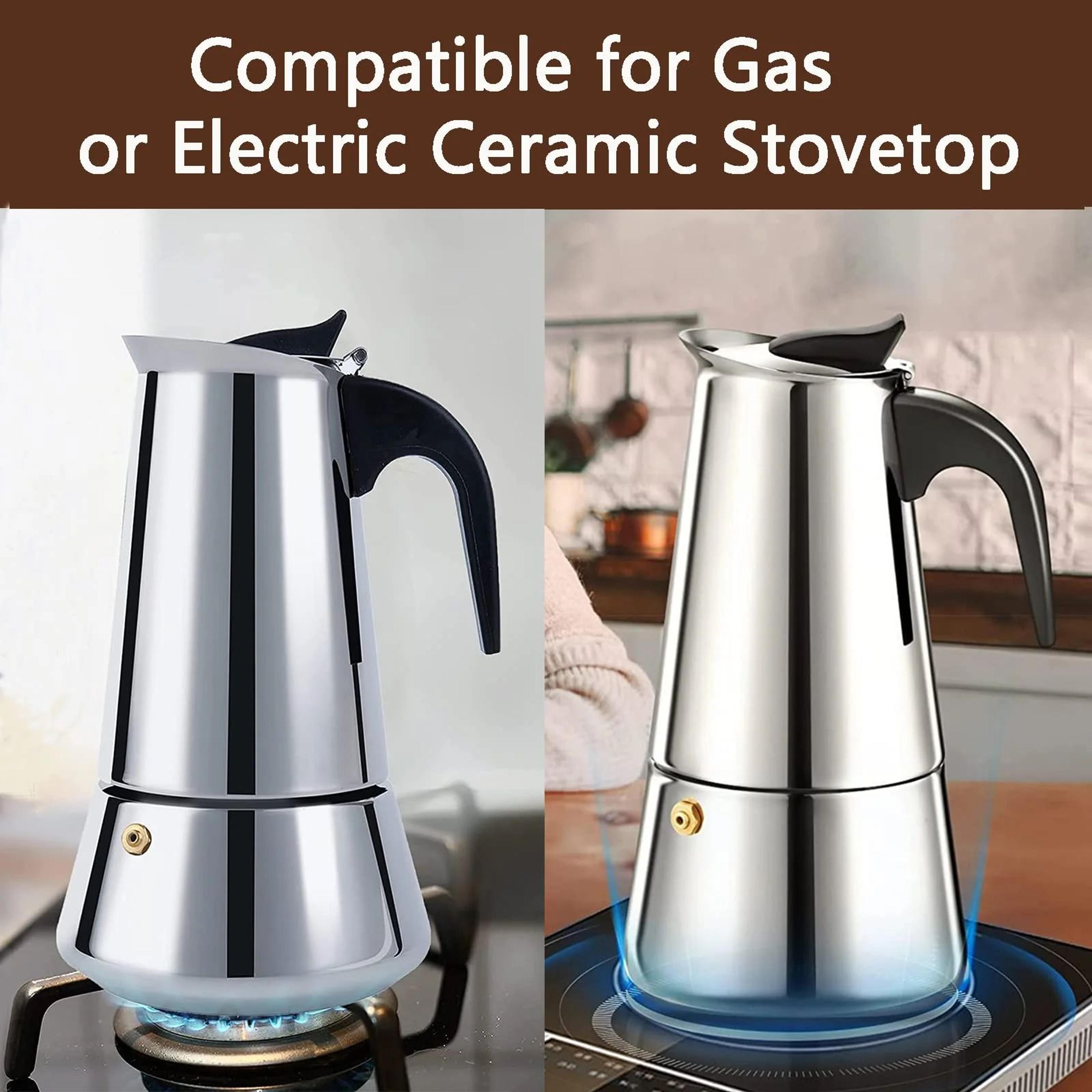 Stainless Steel Moka Pot 9 Cup Stovetop Espresso Maker 15 Oz Italian Coffee Maker For Gas Electric  1