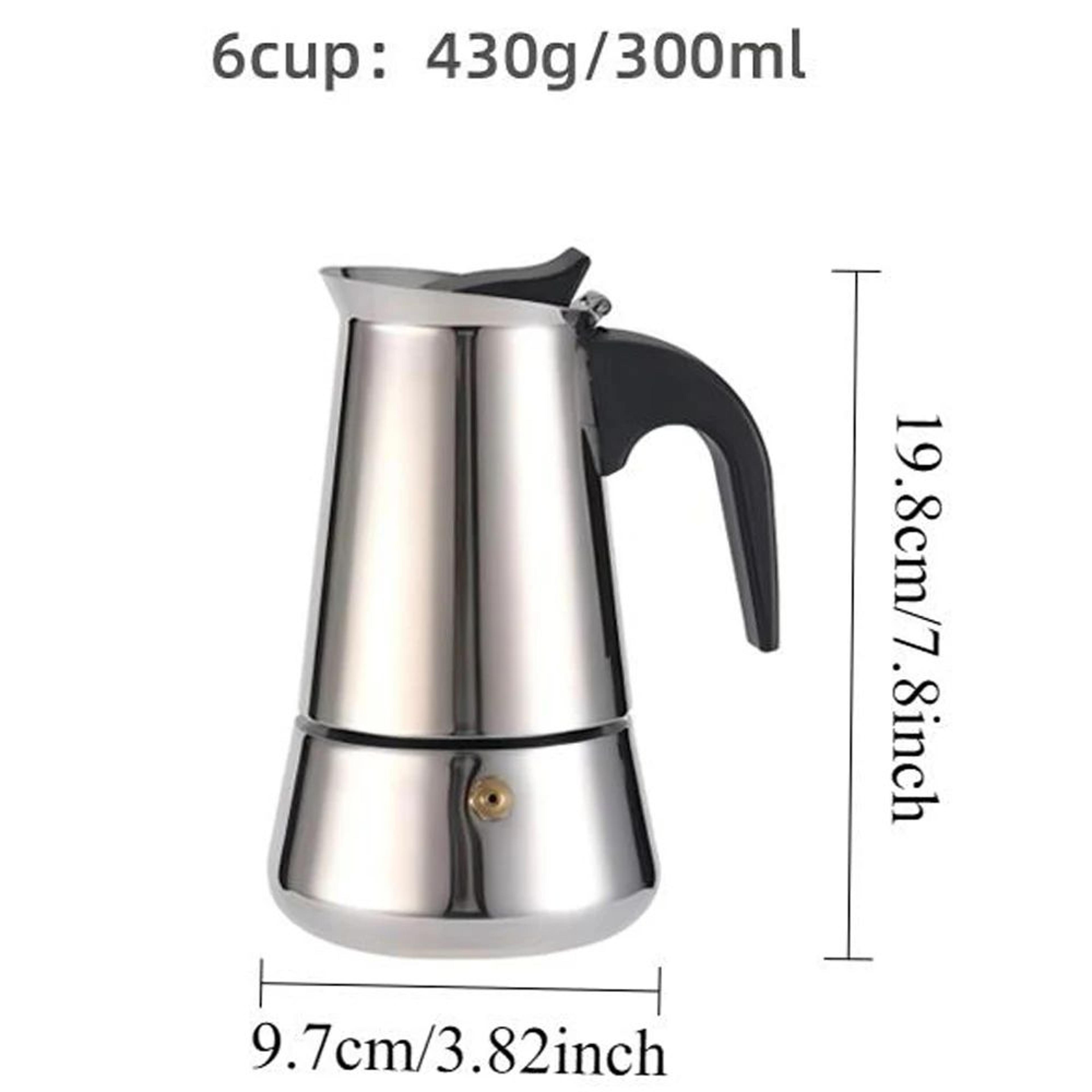 Stainless Steel Moka Pot 9 Cup Stovetop Espresso Maker 15 Oz Italian Coffee Maker For Gas Electric  8