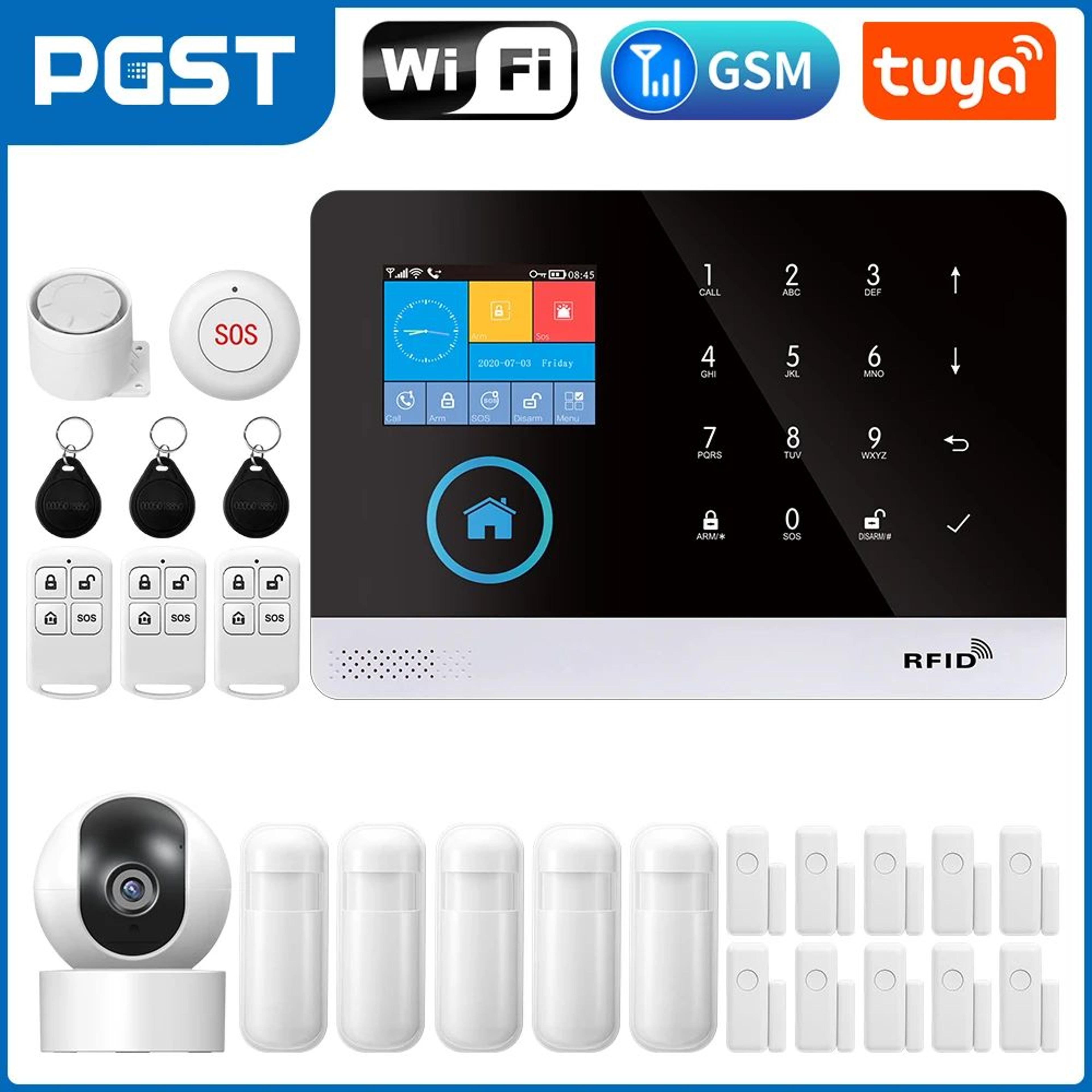 PGST 103 Wireless Home Security System With 4GWiFi App Control 24 Screen RFID  PIR Motion 19