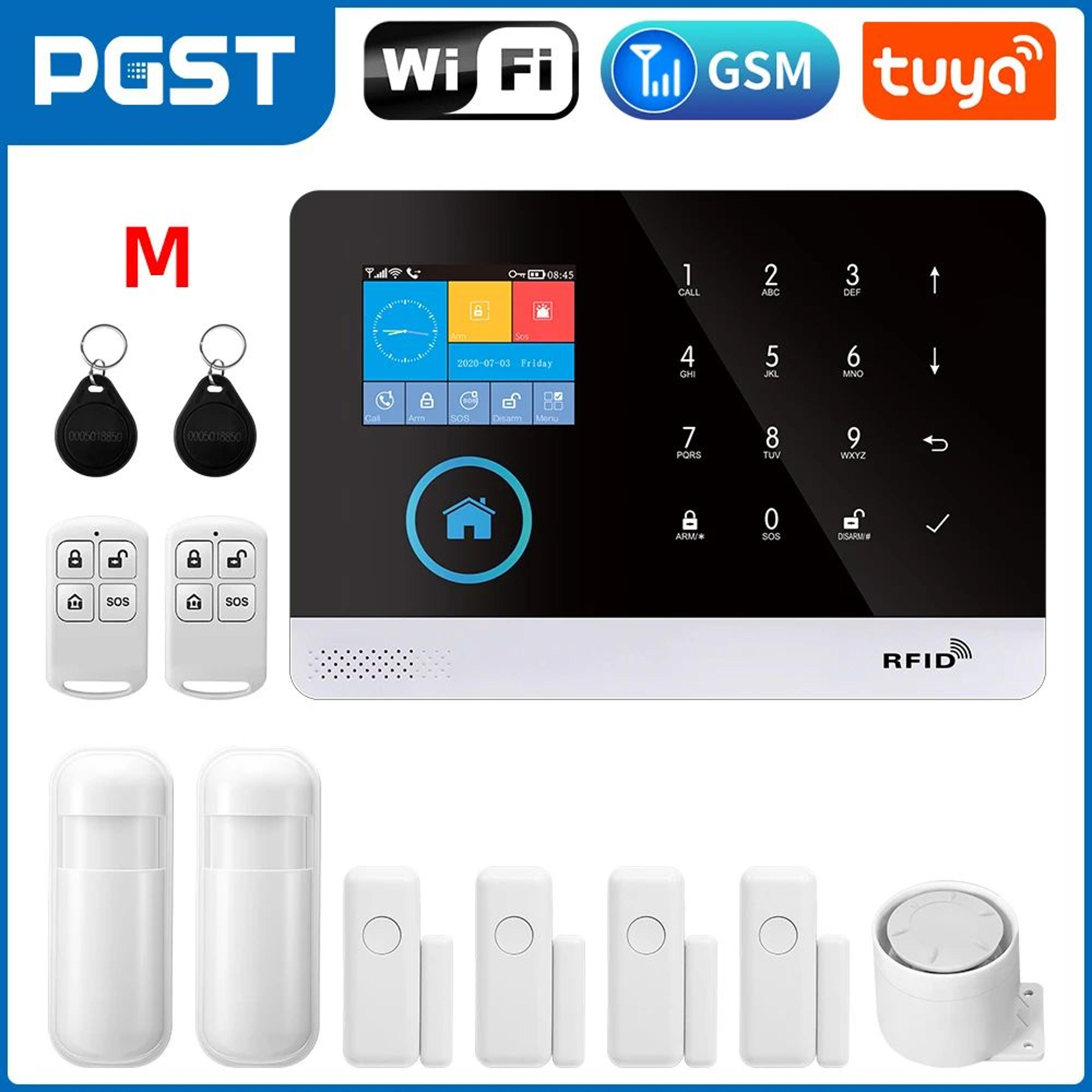PGST 103 Wireless Home Security System With 4GWiFi App Control 24 Screen RFID  PIR Motion 8