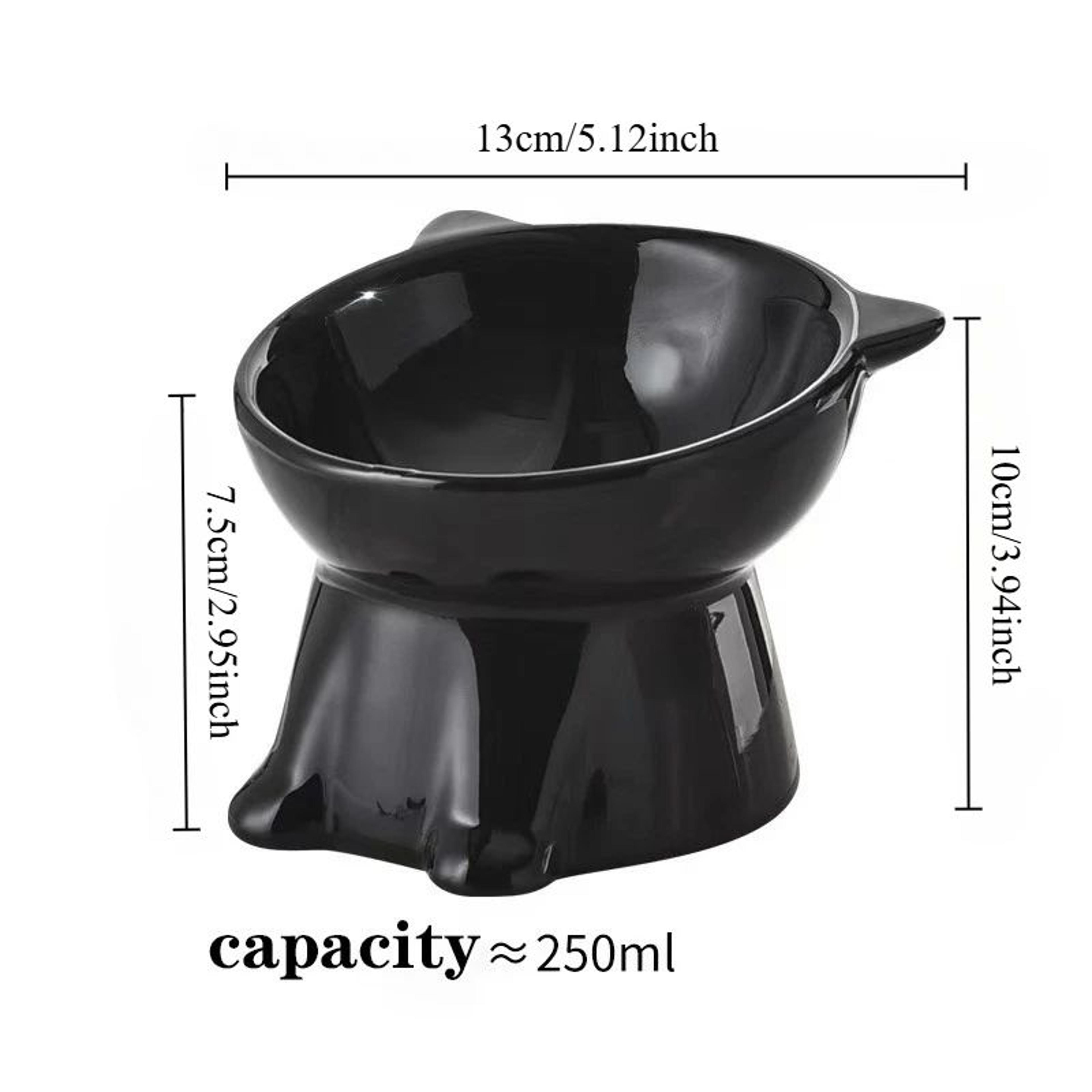 Black  White Cute Cat Food Bowl  Lightweight Plastic Pet Bowl For Cats  Small Dogs 5