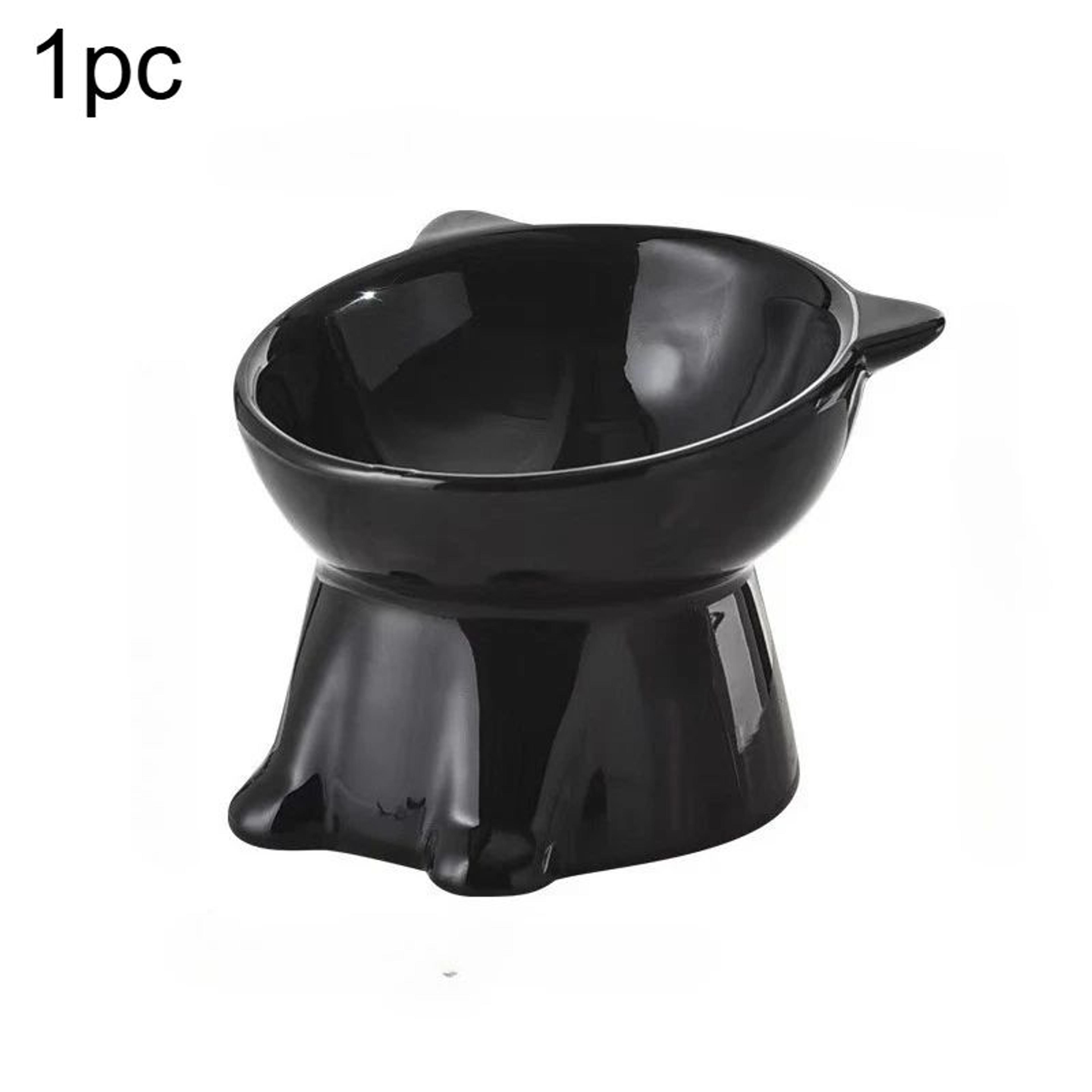 Black  White Cute Cat Food Bowl  Lightweight Plastic Pet Bowl For Cats  Small Dogs 7