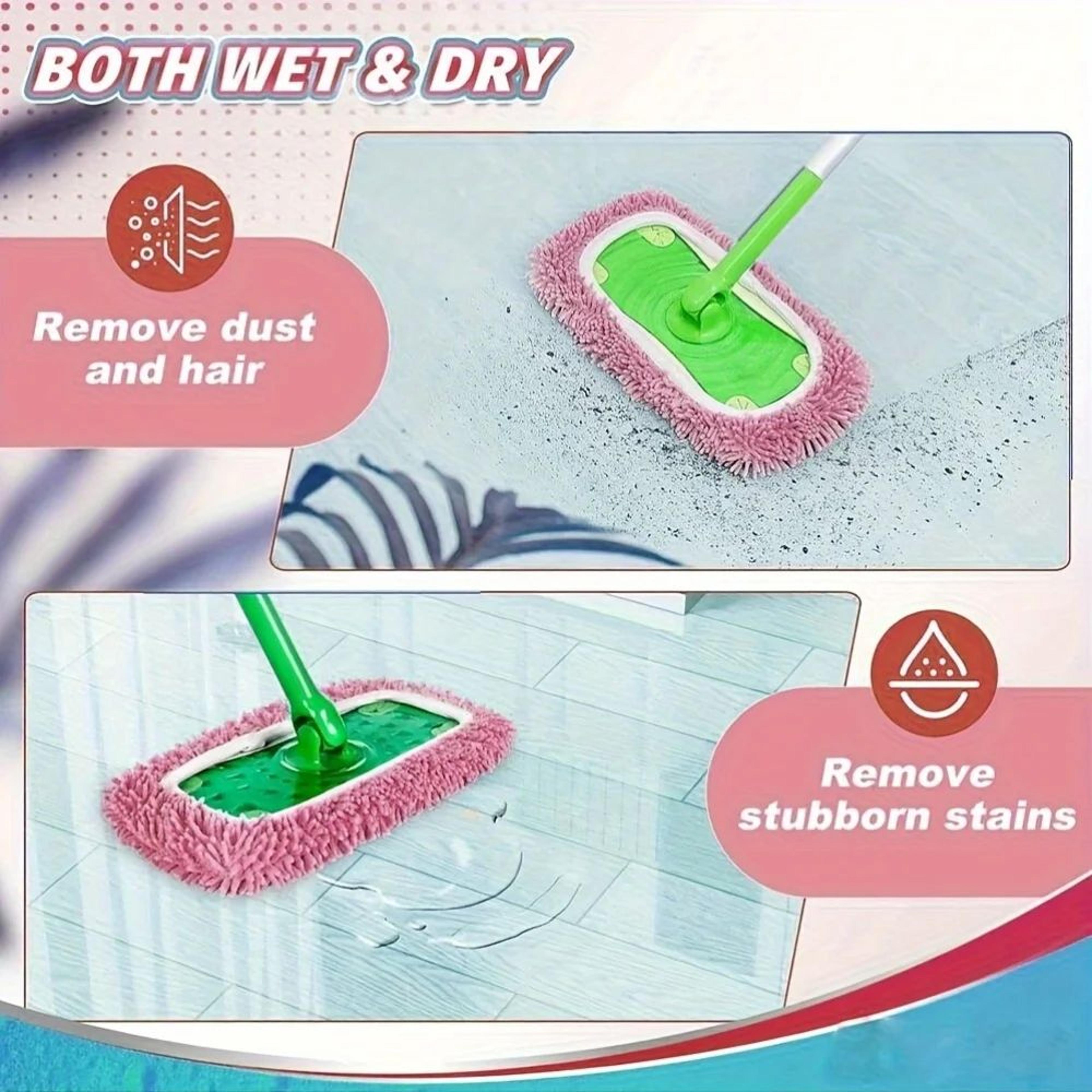 2Pack Chenille Reusable Mop Pads For SwifferStyle Sweepers Washable Dry Sweeping Refills 4