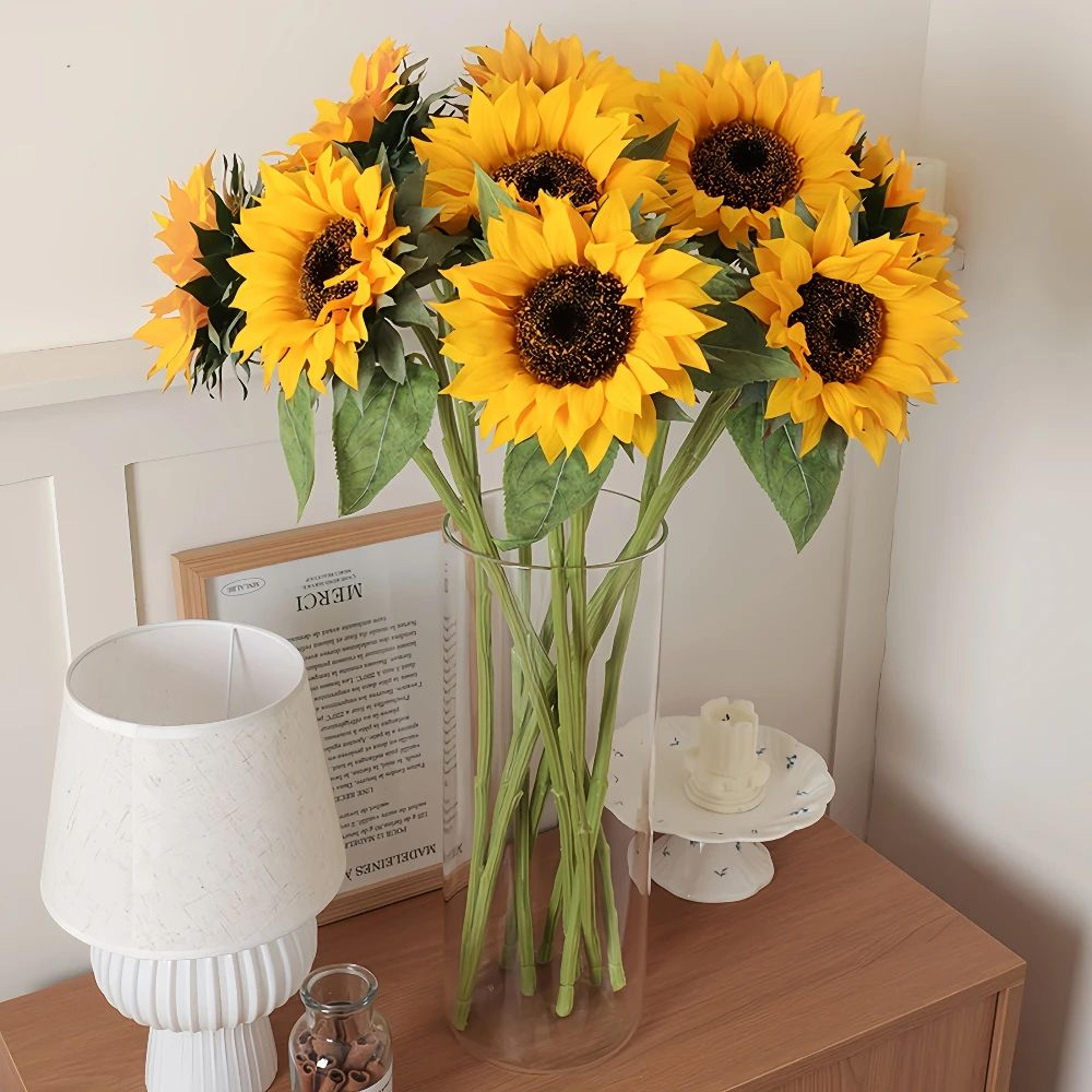 Lifelike Artificial Sunflowers Bouquet  6Piece Faux Sunflower Flowers For Indoor  Outdoor Home Deco 5