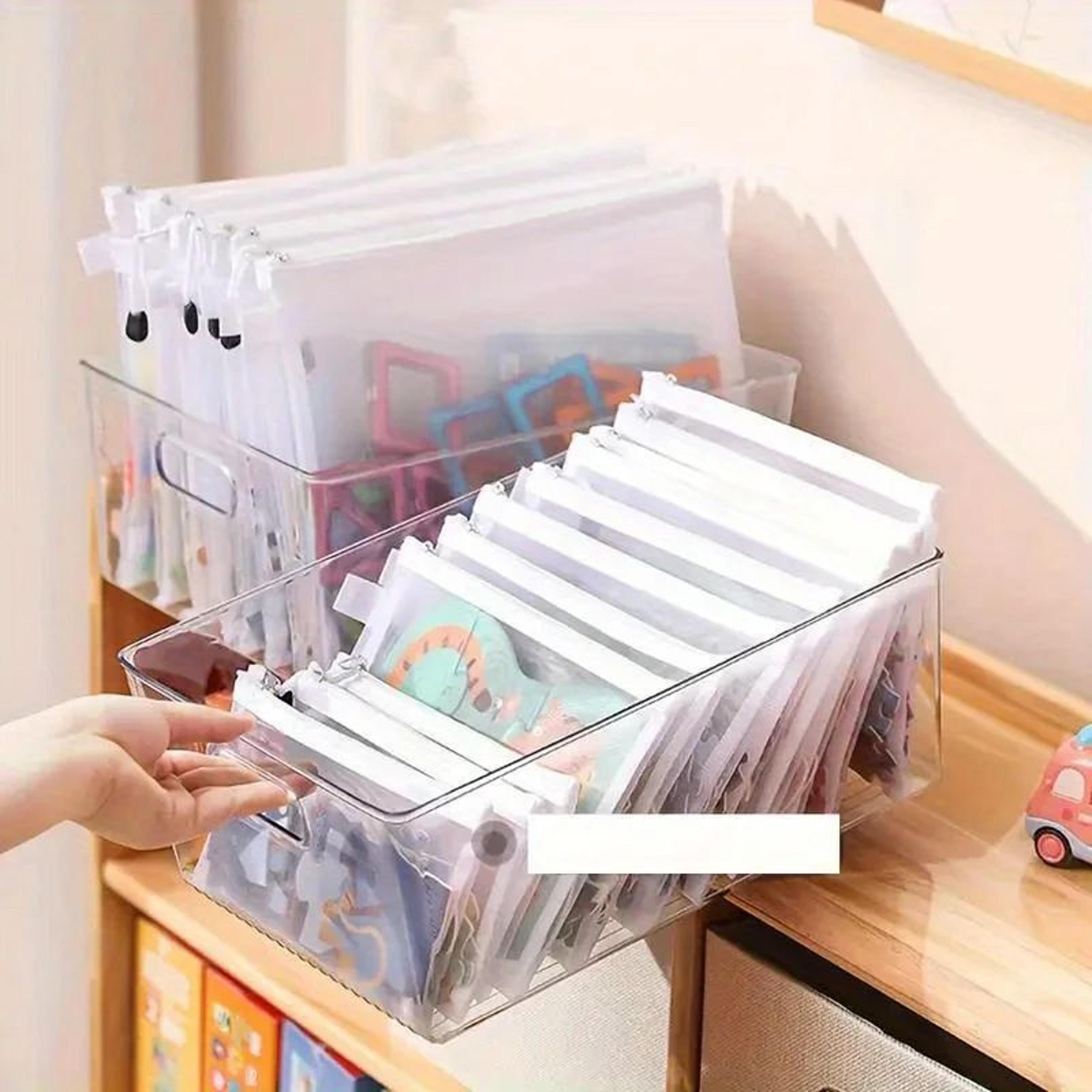 3Piece A6A5A4 Mesh Zipper Pouch Set  Transparent Office Document  Stationery Organizer 4