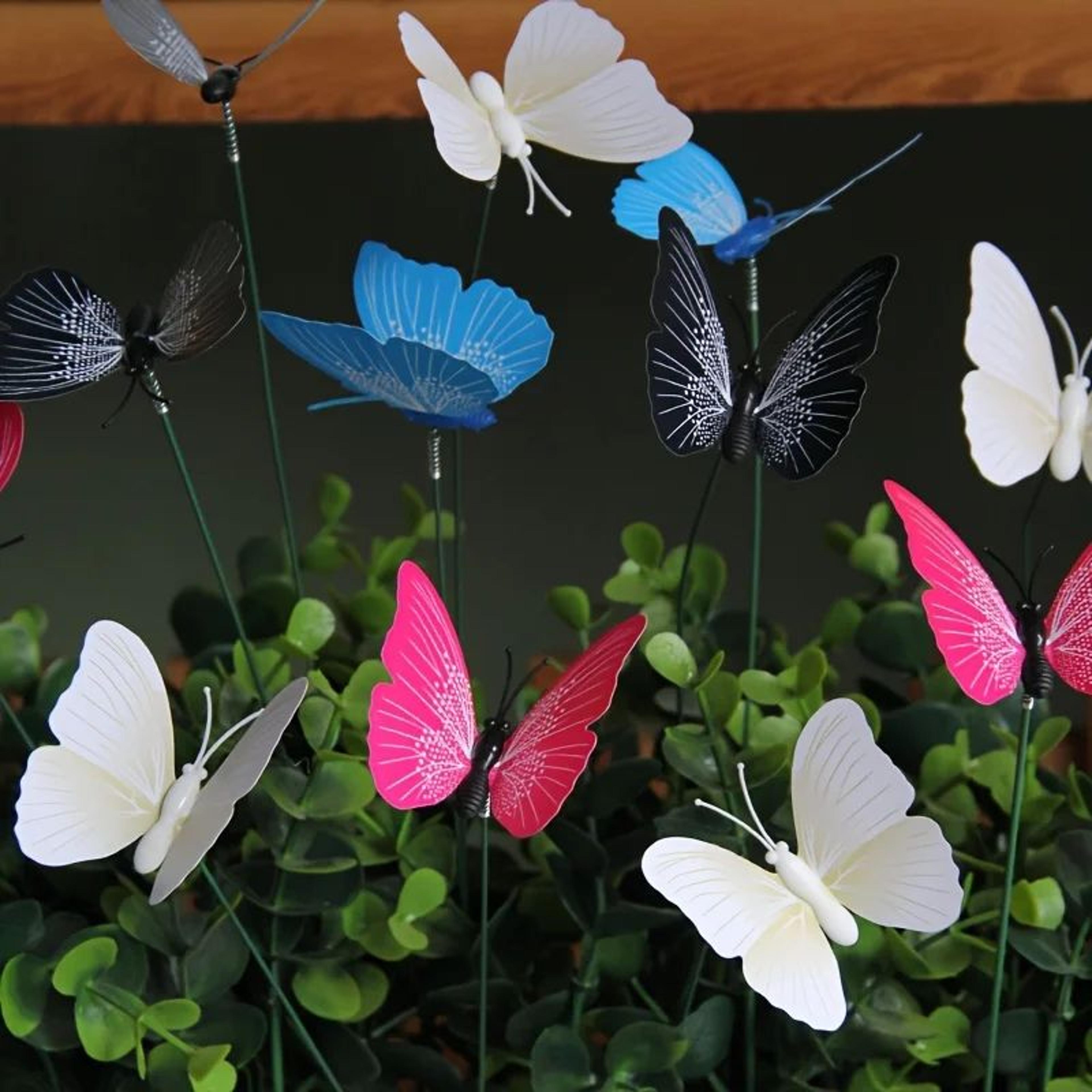 20Pack Realistic Butterfly Garden Stakes For Pots Planters  Outdoor Yard Decor 1