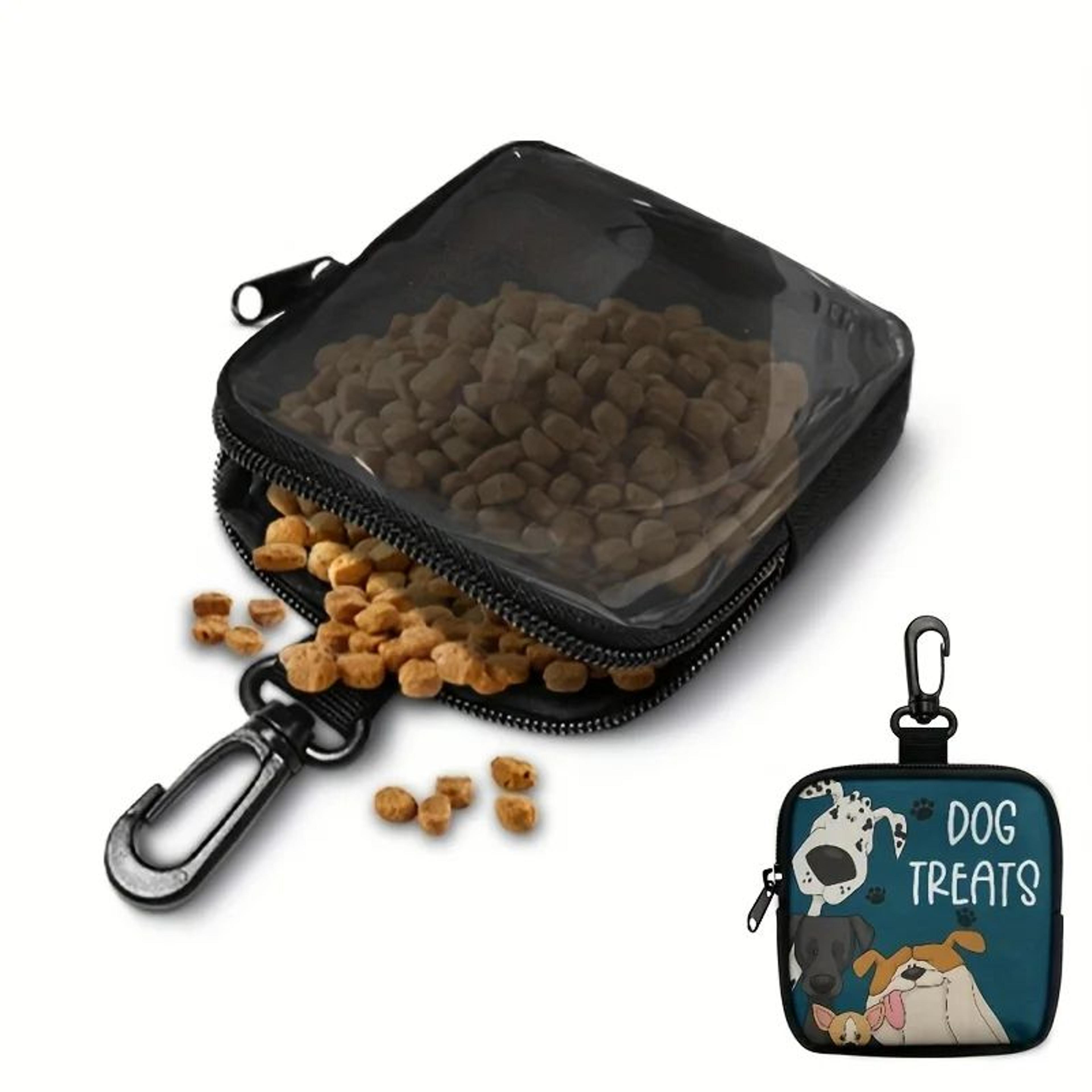 Dog Print Dog Treat Bag With Hook  Zipper  ClipOn Dog Training Treat Pouch For Walks 1