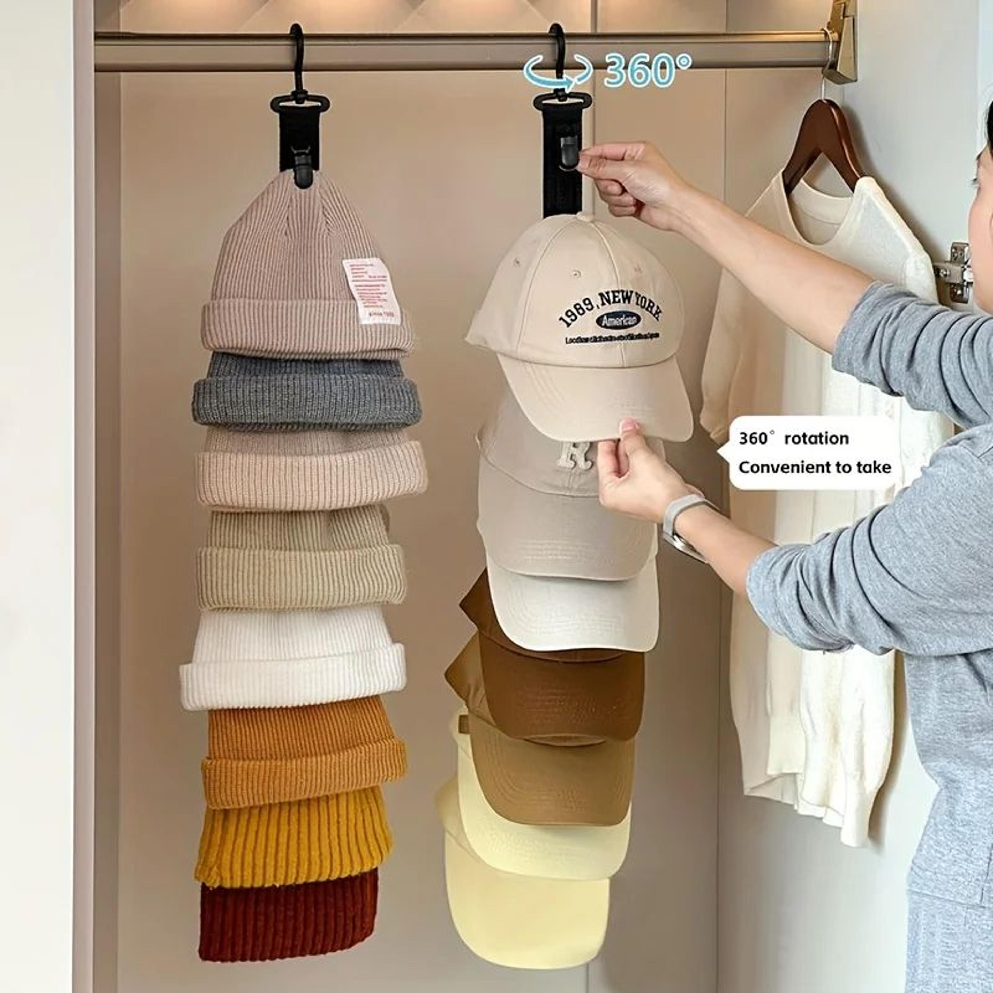 Premium SpaceSaving Hat Organizer  Baseball Cap Holder  8Clip Closet Storage Rack 2
