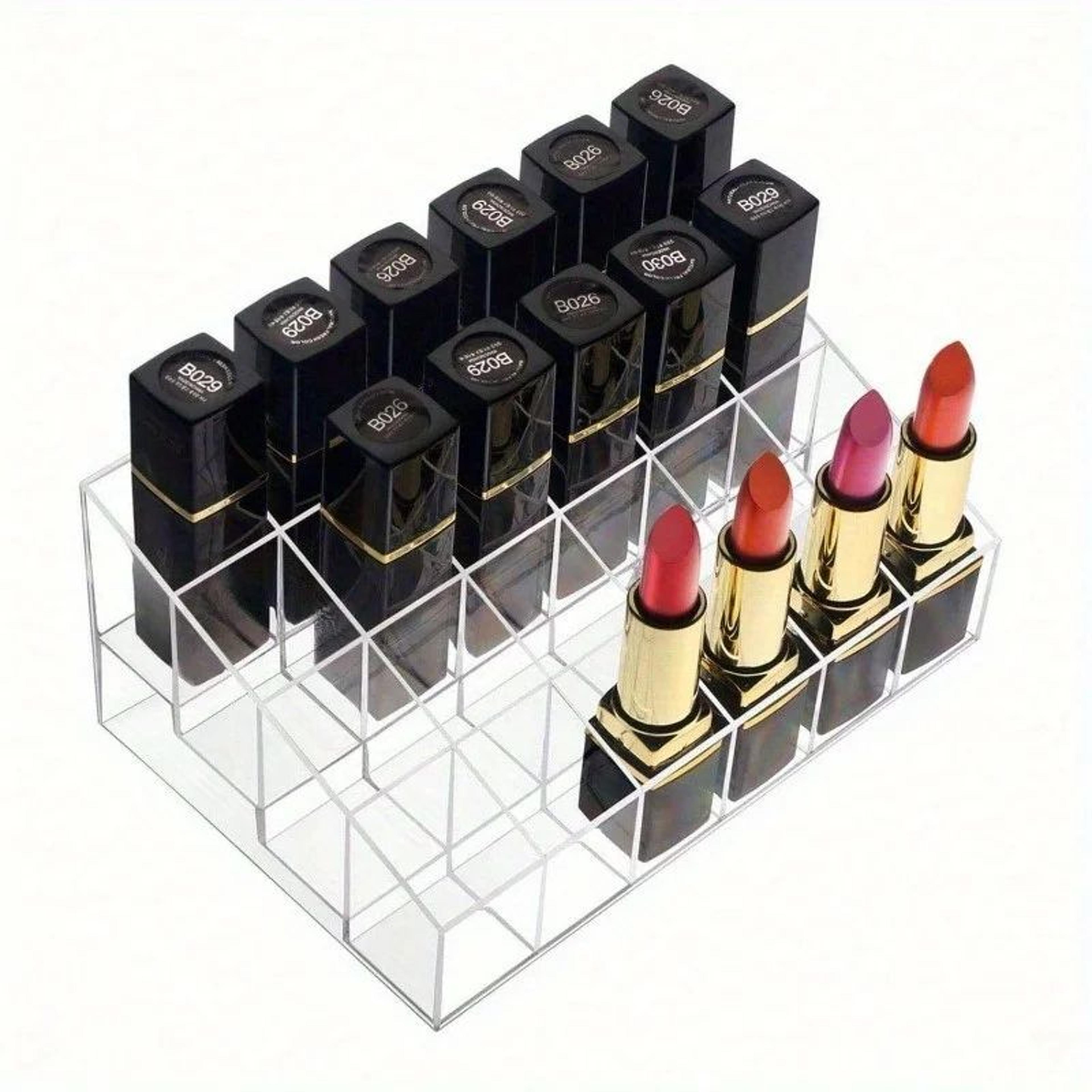 Clear Acrylic 24Slot Lipstick Organizer  Vanity Makeup Storage Box 0