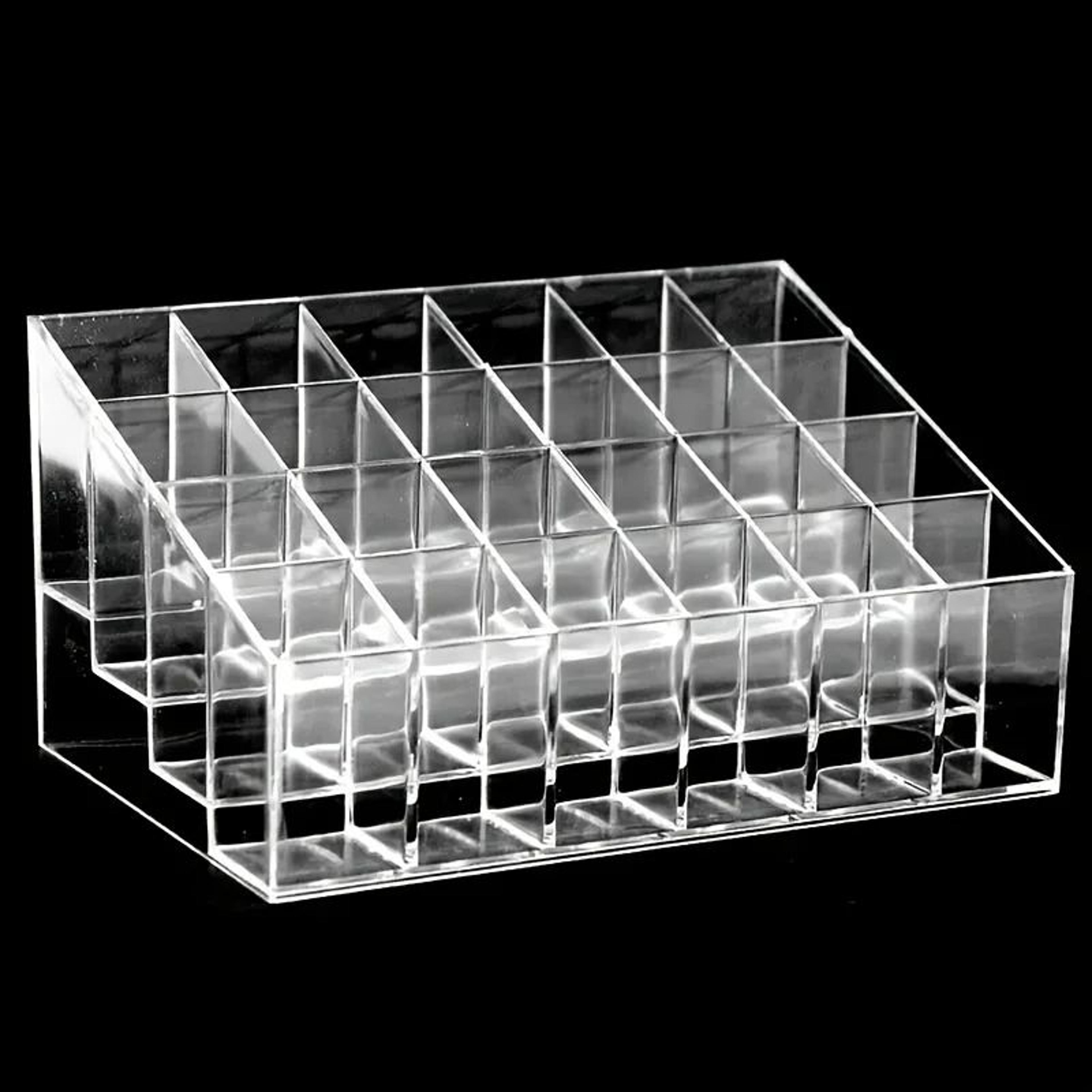 Clear Acrylic 24Slot Lipstick Organizer  Vanity Makeup Storage Box 1