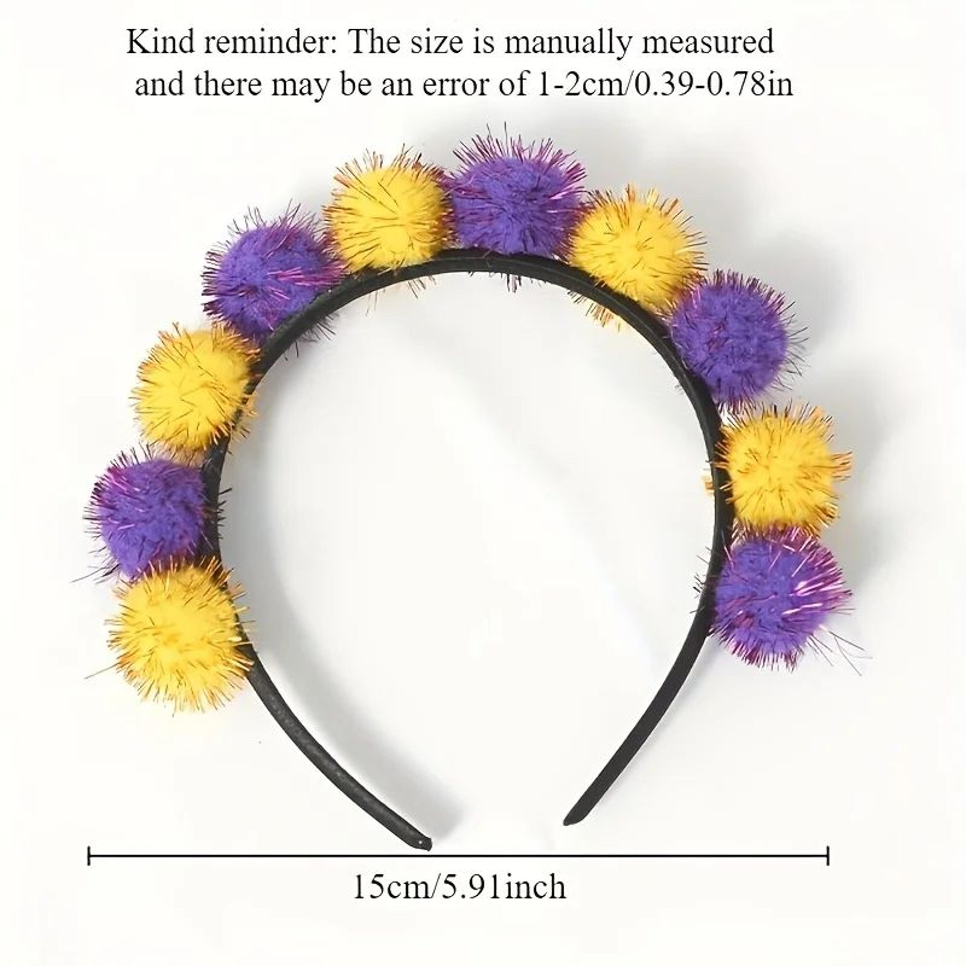 Mardi Gras Headband Plush Pom Carnival Hair Accessory For Parades  Parties 5