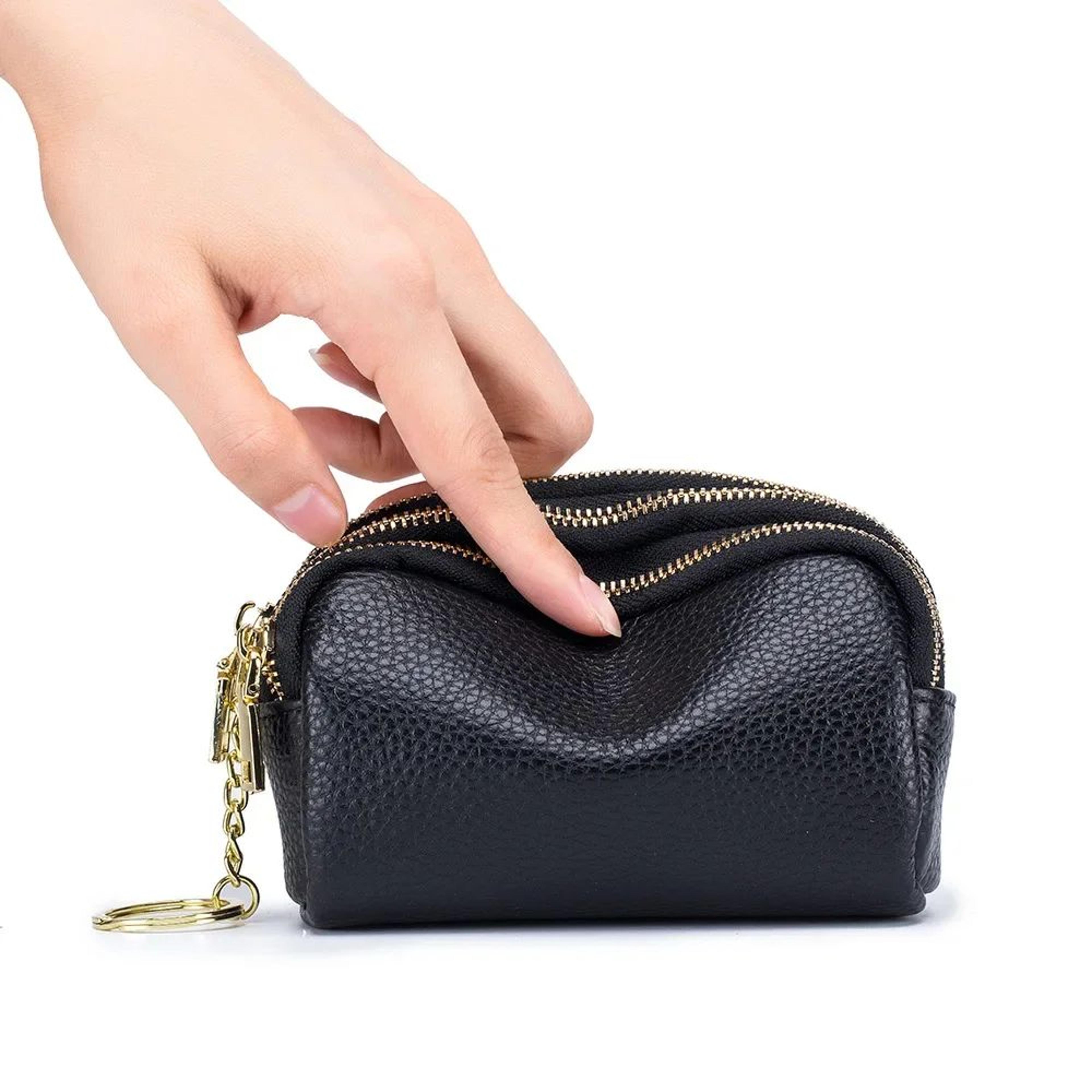 DoubleLayer Cowhide Womens Wallet  Large Capacity Zip Coin Purse  Card Organizer 2