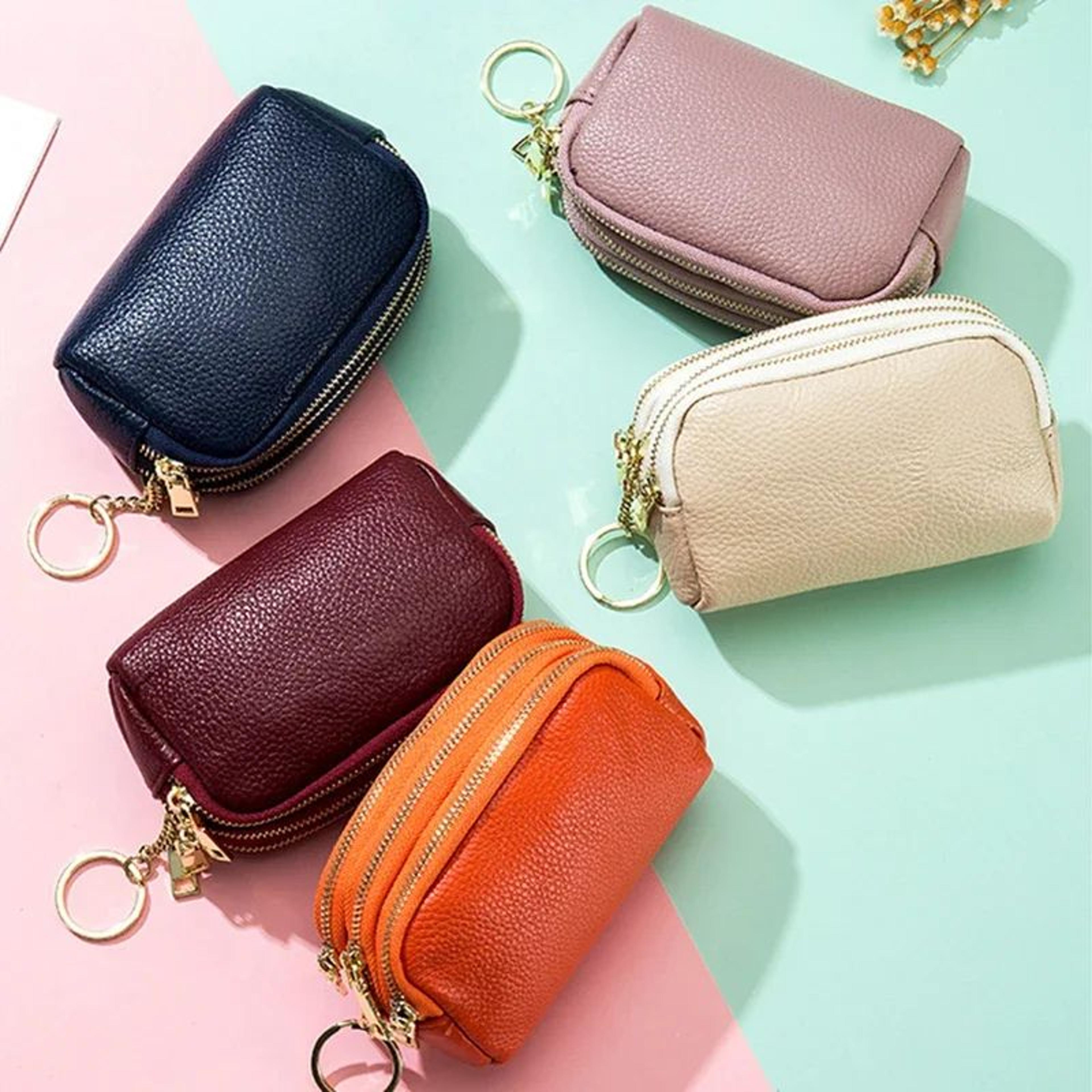 DoubleLayer Cowhide Womens Wallet  Large Capacity Zip Coin Purse  Card Organizer 4