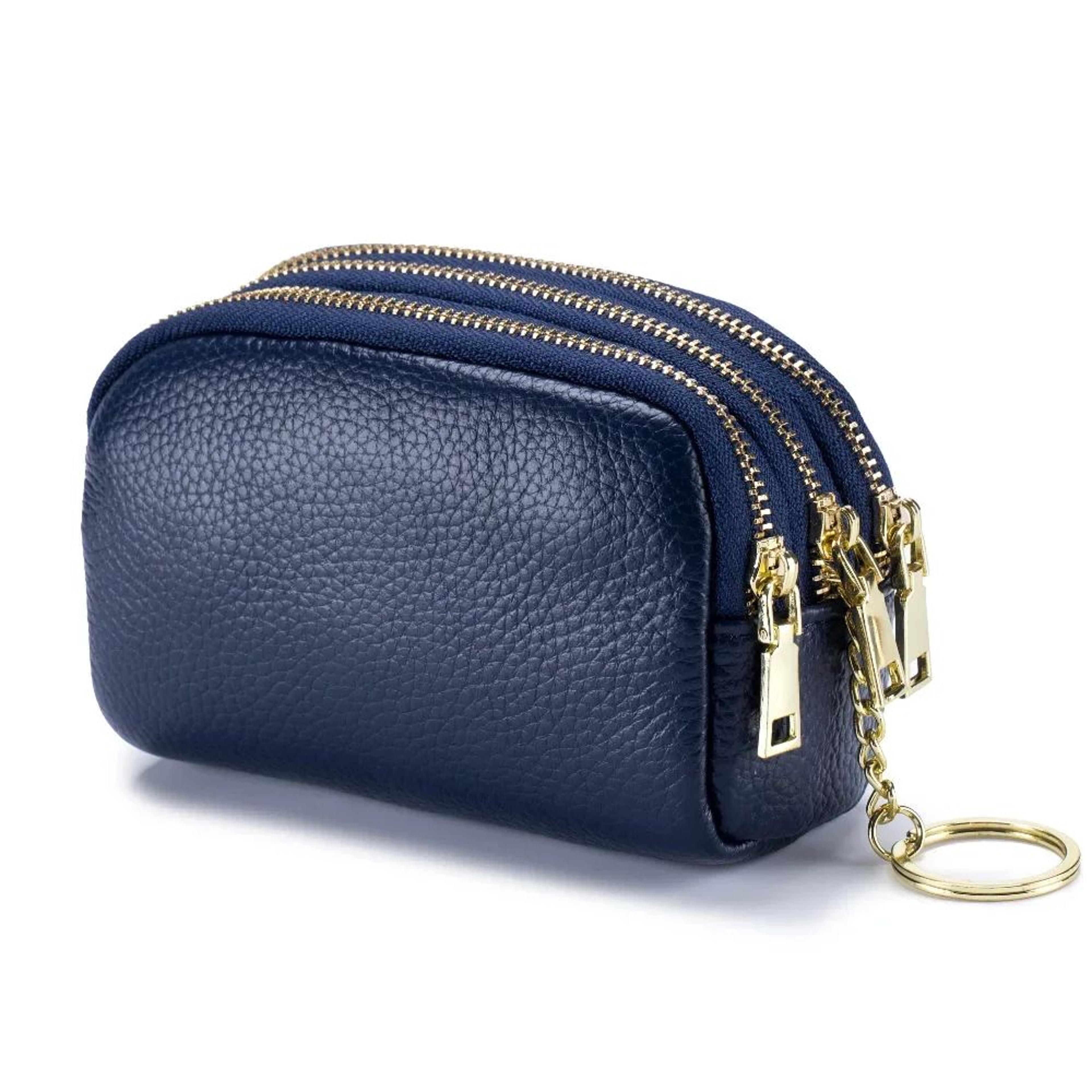 DoubleLayer Cowhide Womens Wallet  Large Capacity Zip Coin Purse  Card Organizer 7