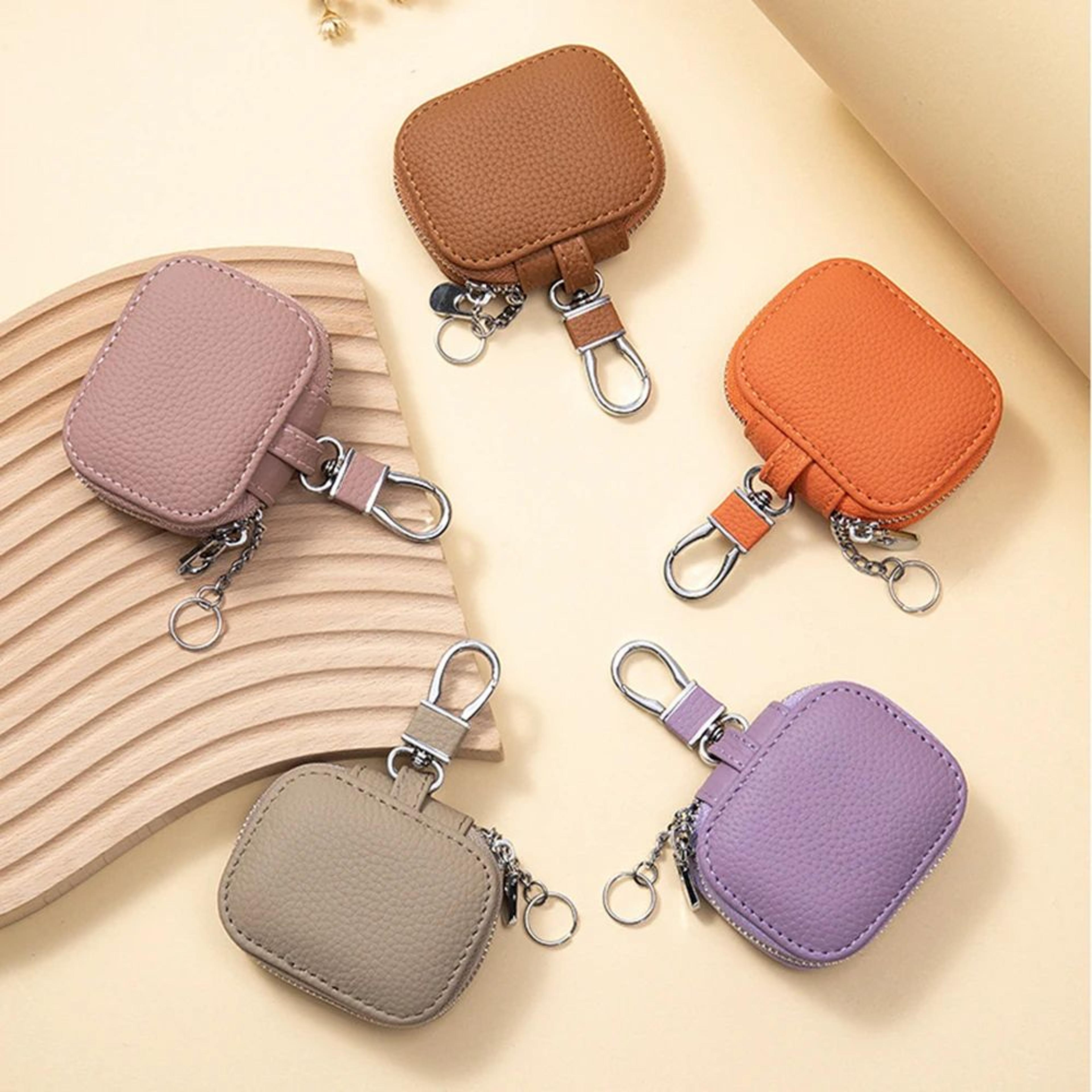 Premium Genuine Leather Key  Earphone Organizer Pouch  Universal Unisex Protective Case 3