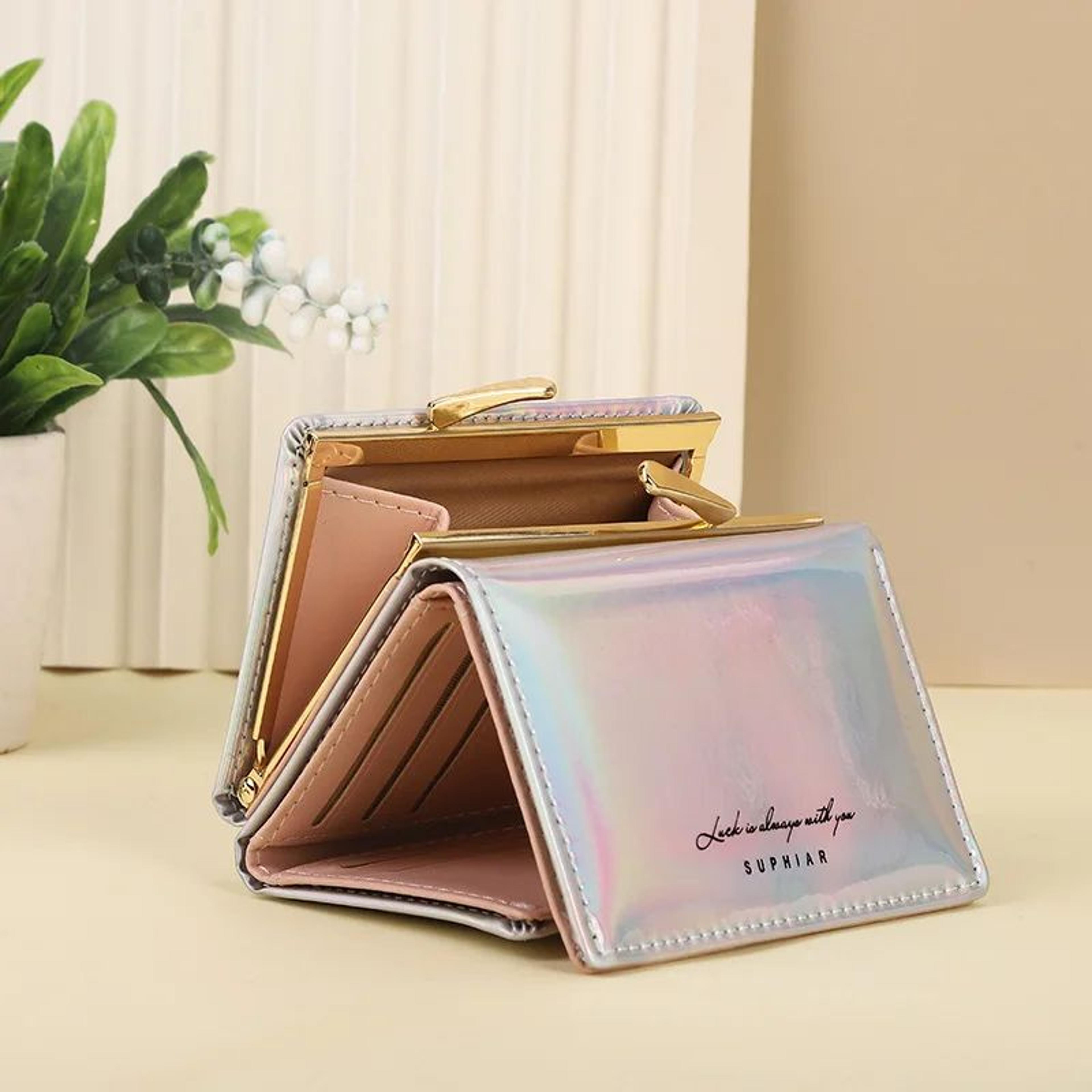 PU Leather Wallet Womens Compact Clutch  Short Hasp Card Holder Wallet With Coin Pocket 2