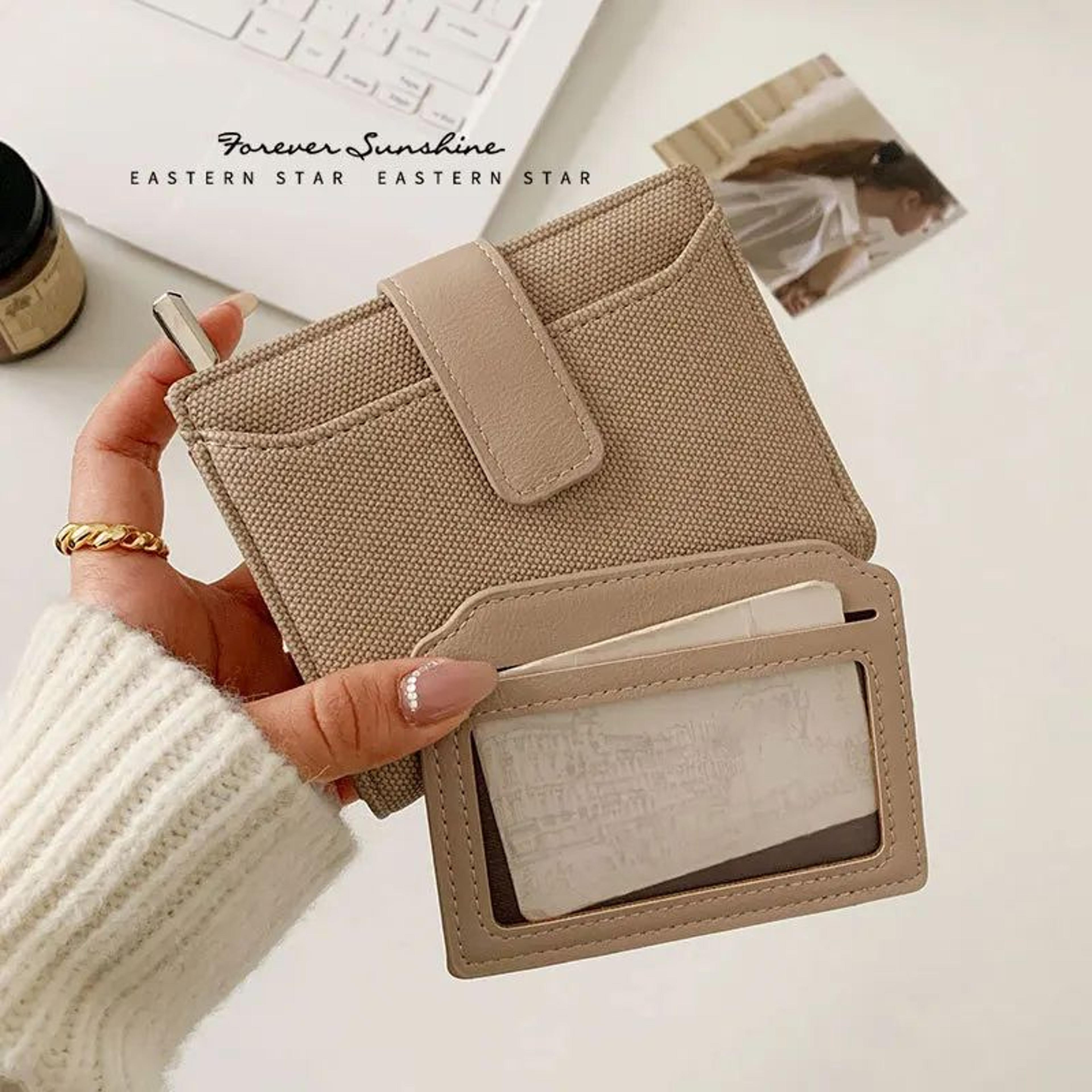 Everyday Compact Womens Wallet  PU Leather Short Bifold With Zipper Coin Pocket  Snap Closure 3