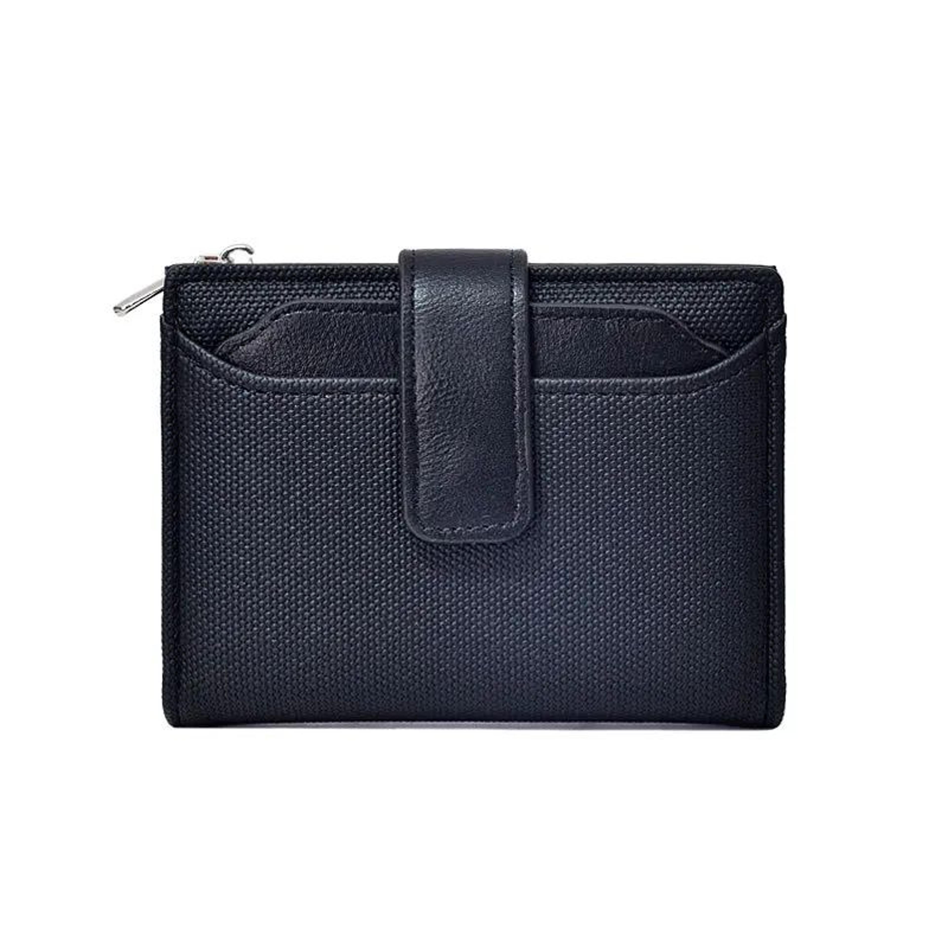 Everyday Compact Womens Wallet  PU Leather Short Bifold With Zipper Coin Pocket  Snap Closure 7