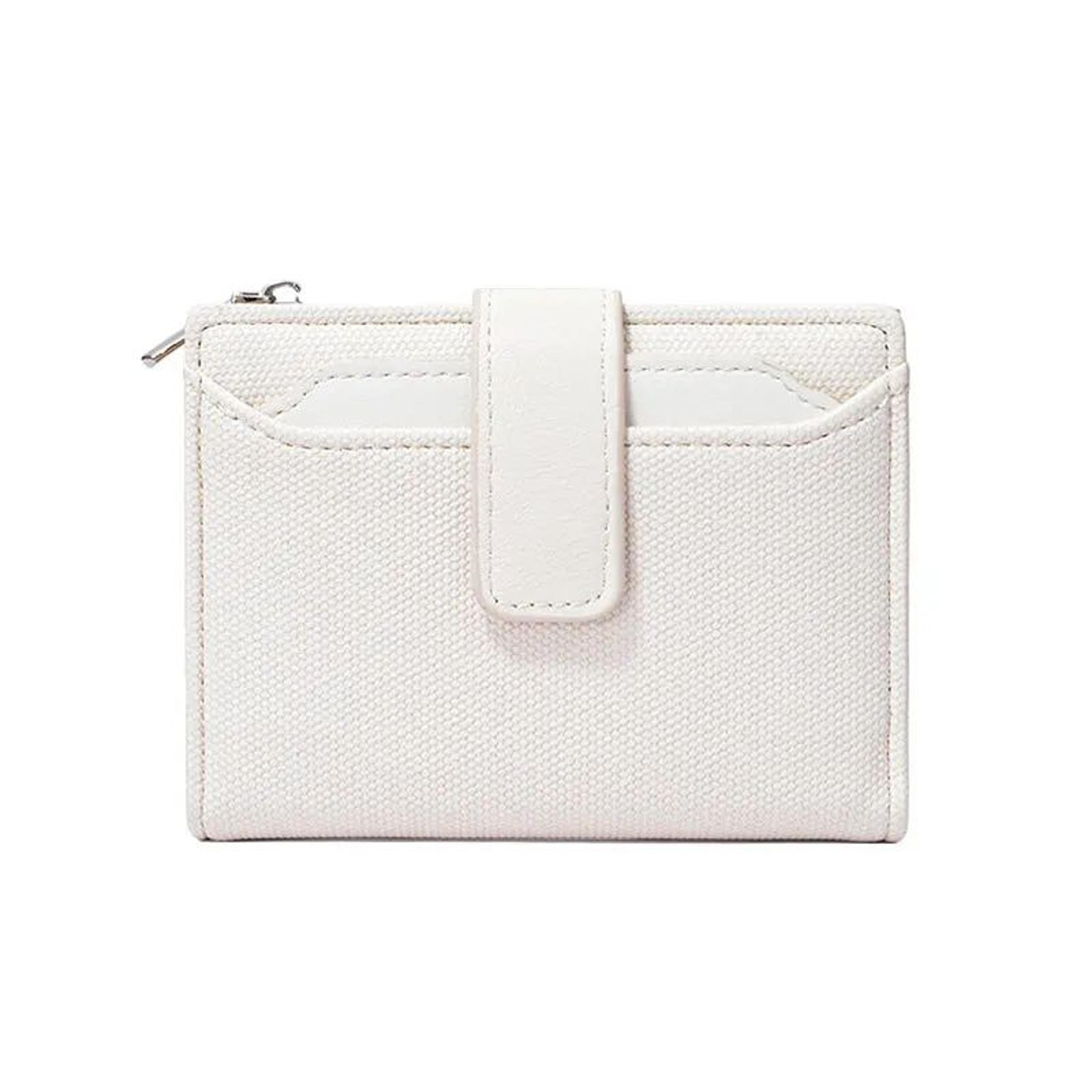 Everyday Compact Womens Wallet  PU Leather Short Bifold With Zipper Coin Pocket  Snap Closure 10