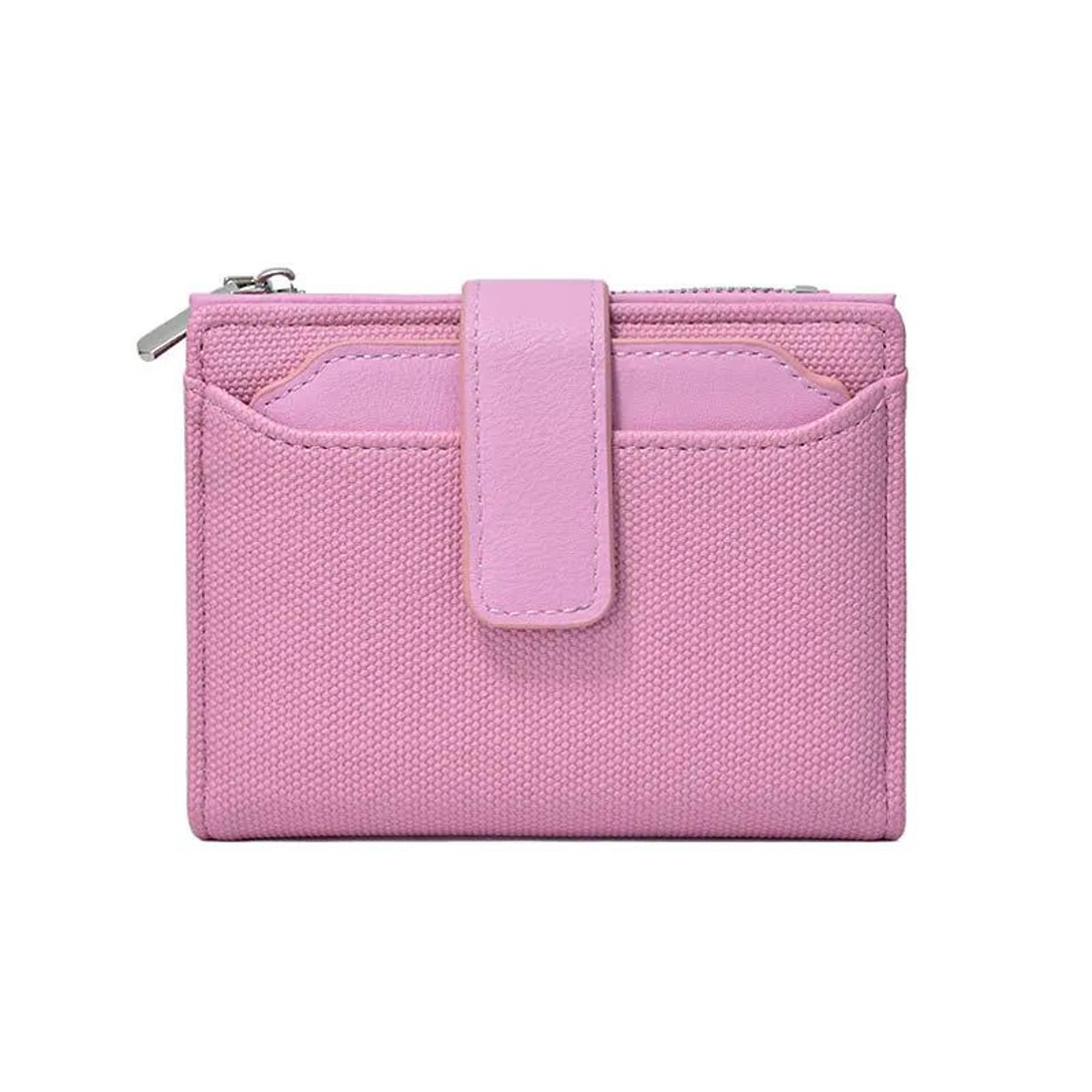 Everyday Compact Womens Wallet  PU Leather Short Bifold With Zipper Coin Pocket  Snap Closure 11
