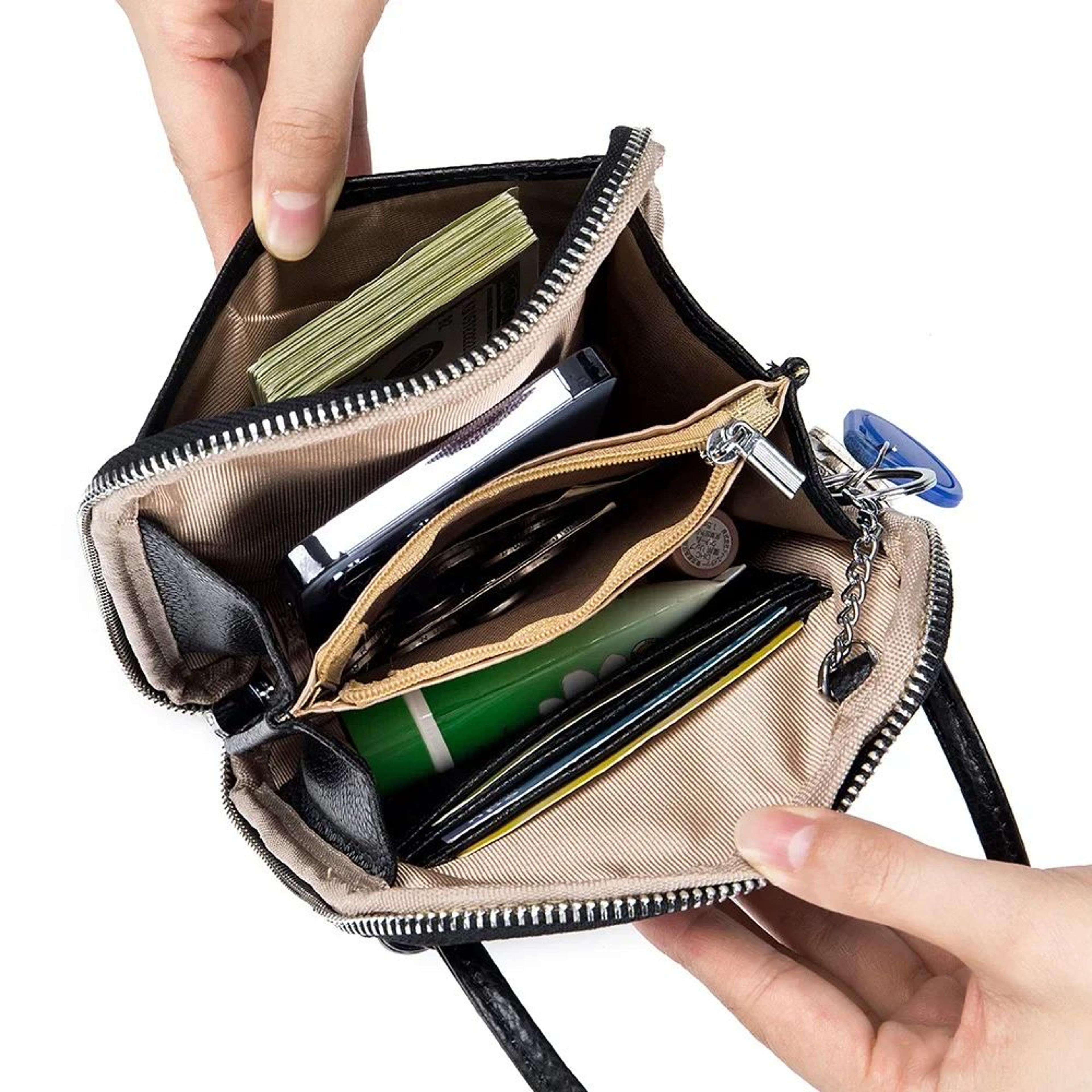 Genuine Leather Crossbody Bag For Women  Zipper Shoulder Bag Large Capacity Phone Purse 2