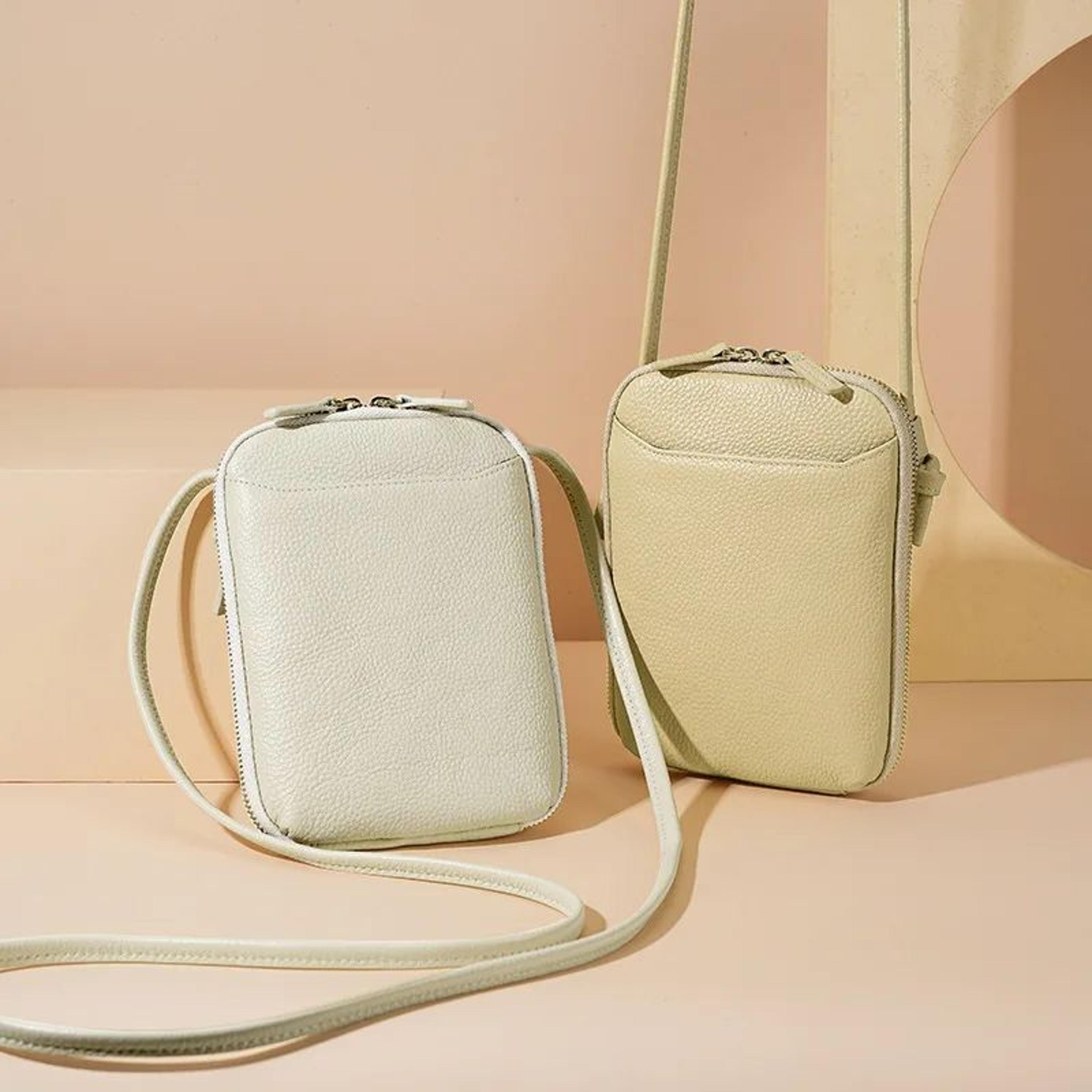 Genuine Leather Crossbody Bag For Women  Zipper Shoulder Bag Large Capacity Phone Purse 4